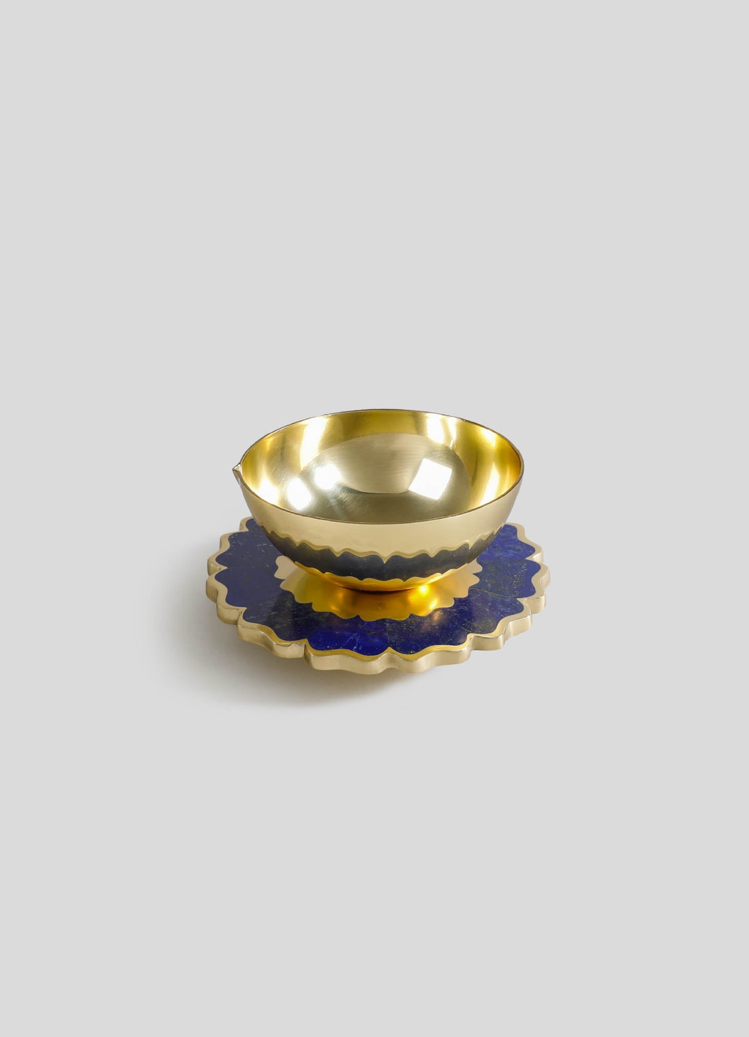 brass diyas small blue
