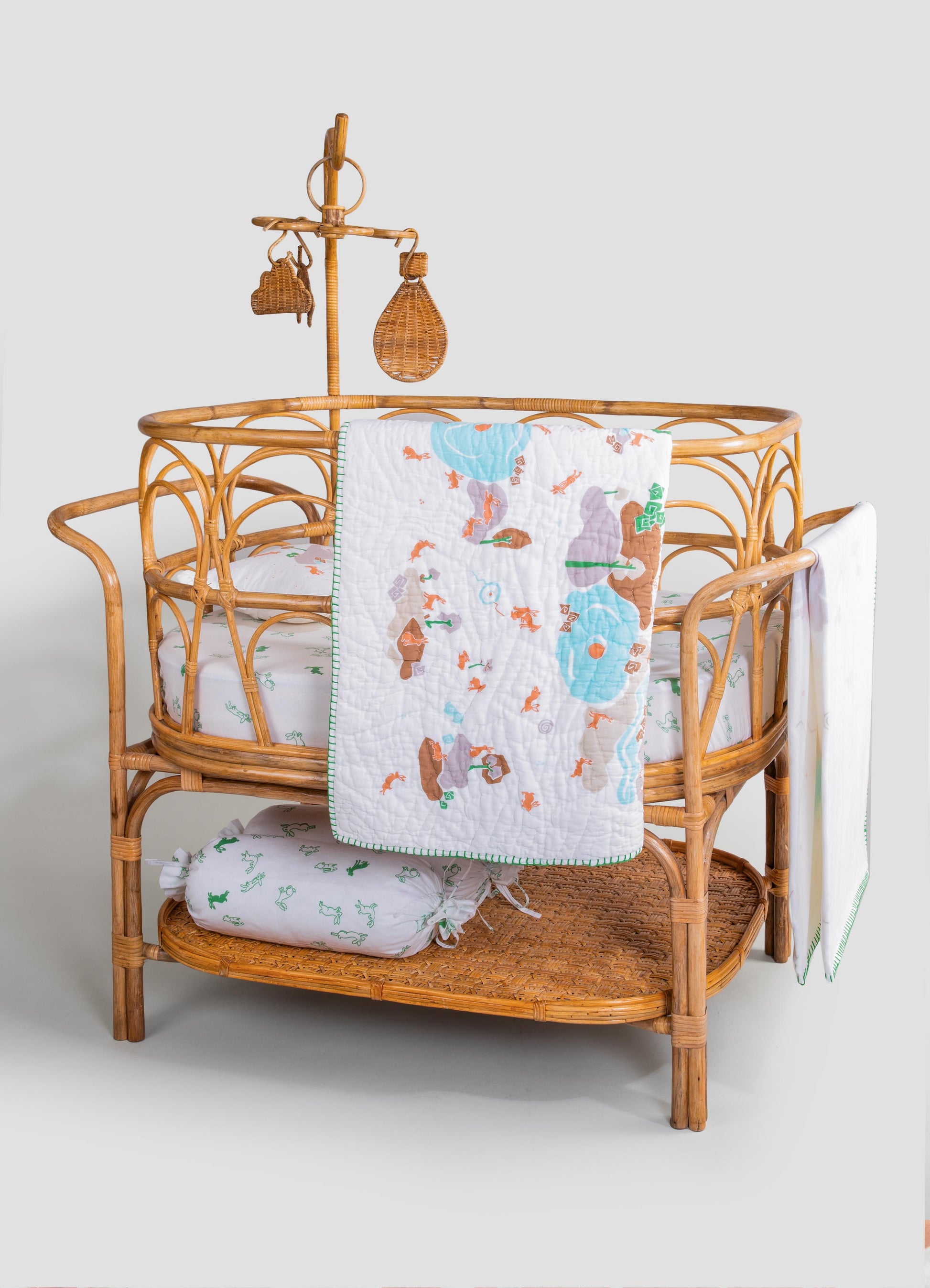 Elephant & Hare Green Baby Bedding Set