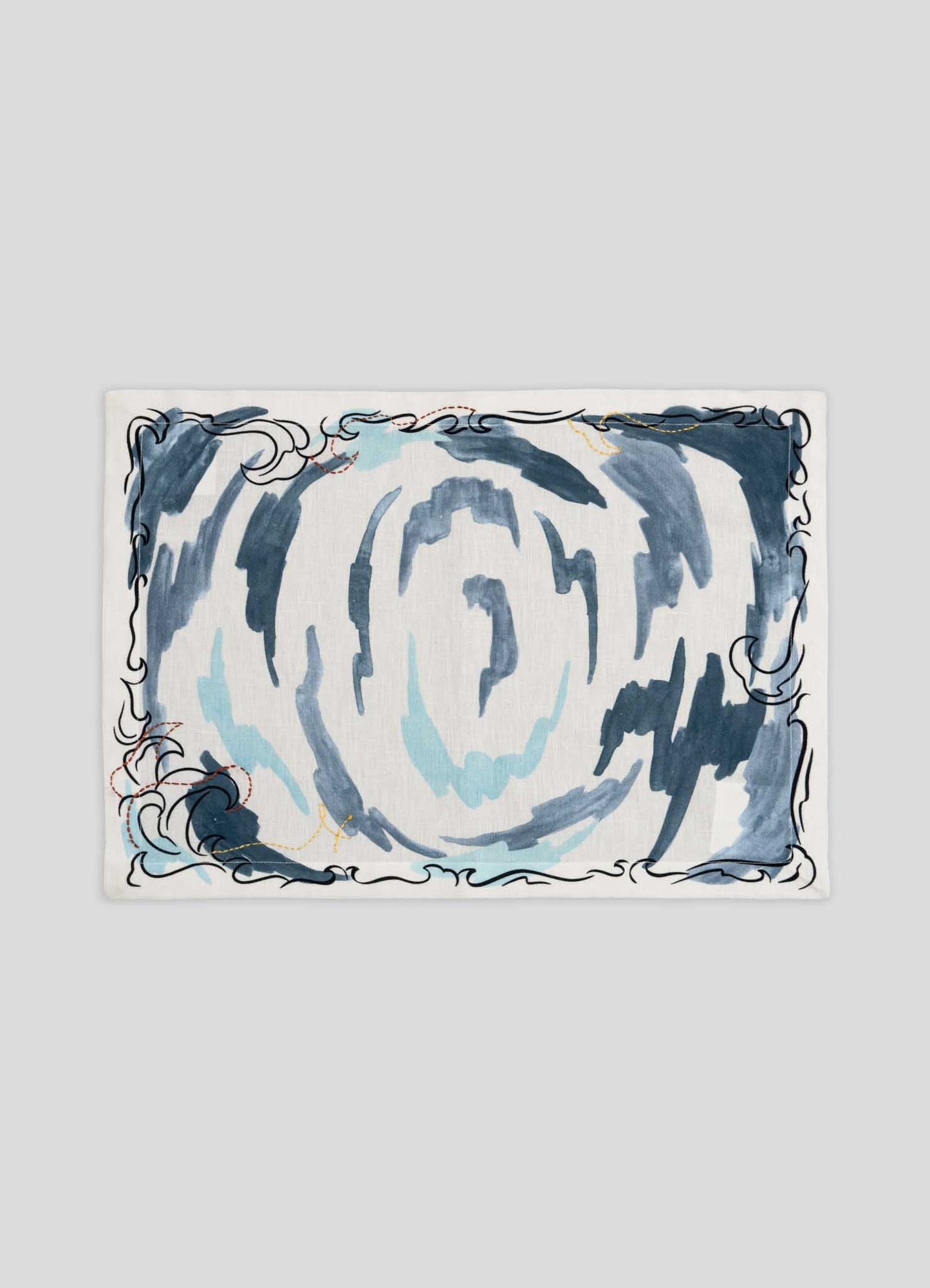 Pisces Printed & Hand Embroidered Blue Placemat