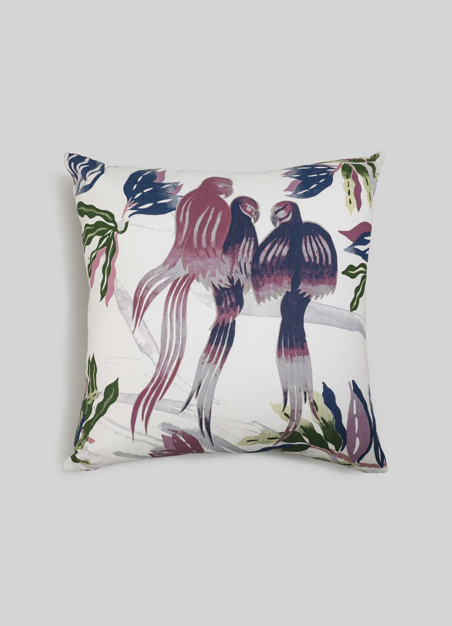 غطاء وسادة شجرة مليئة بالببغاوات متعددة الألوان 24"x24"