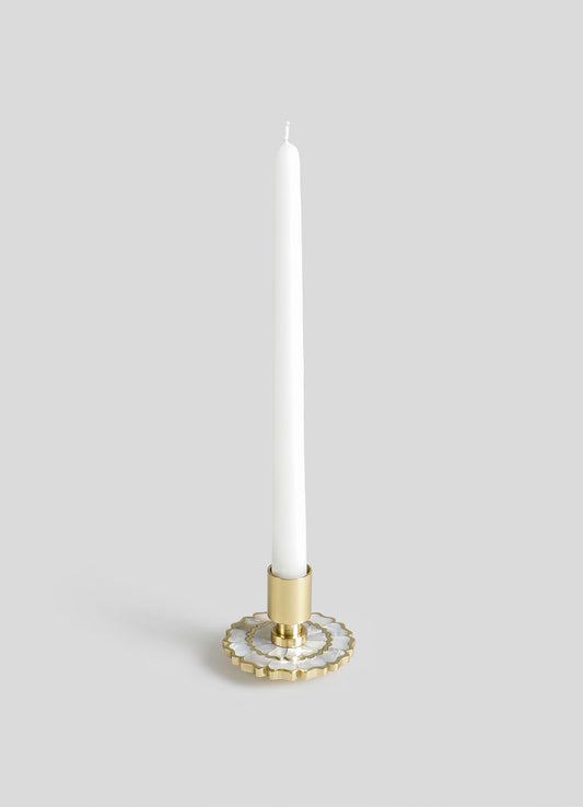 Mystical Marigold White Candle Stand Small
