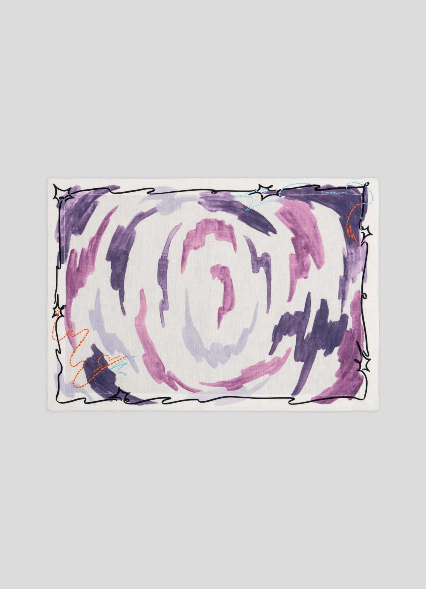 Libra Printed & Hand Embroidered Purple Placemat