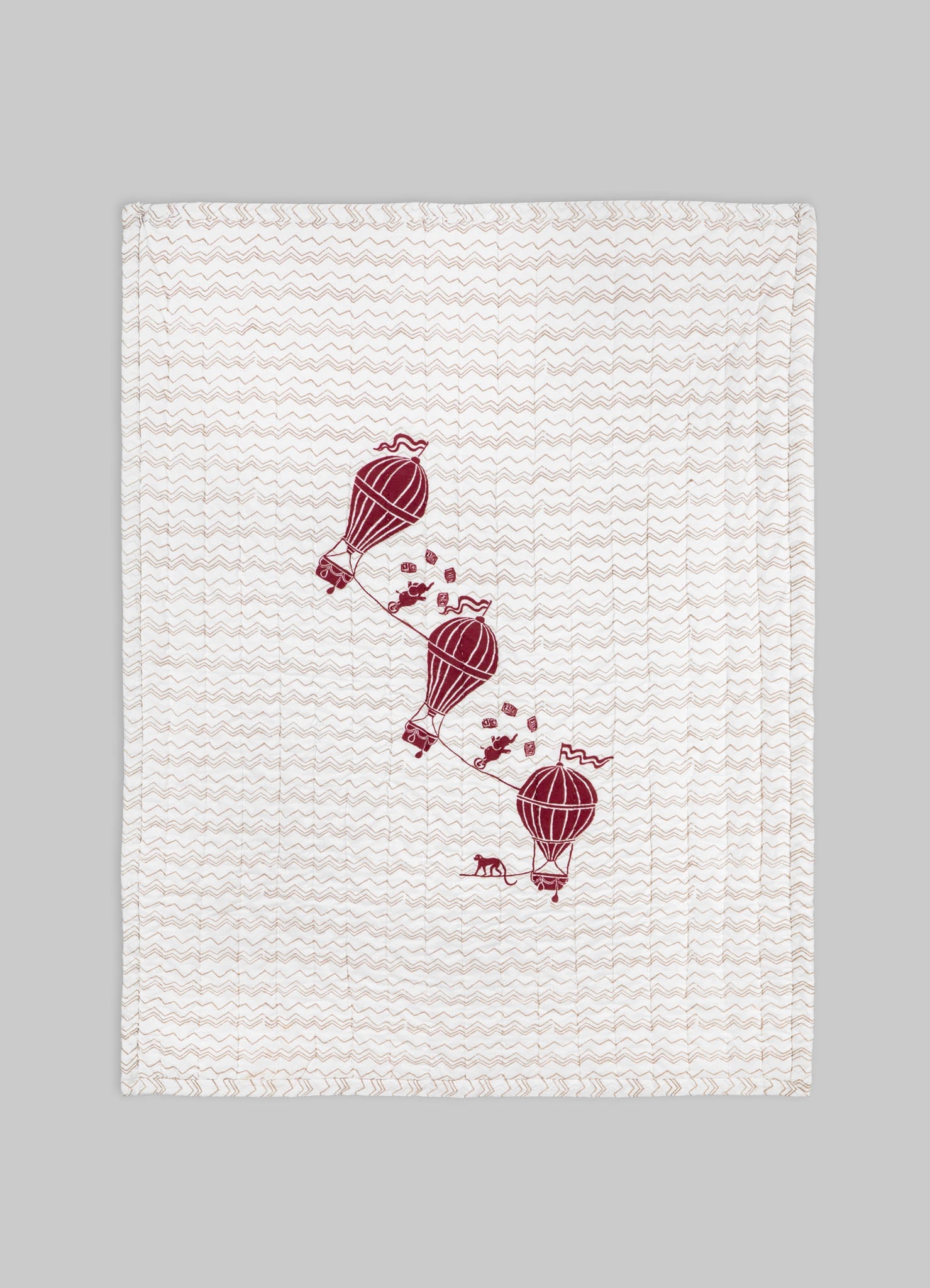 Colcha para bebé Mela roja y beige