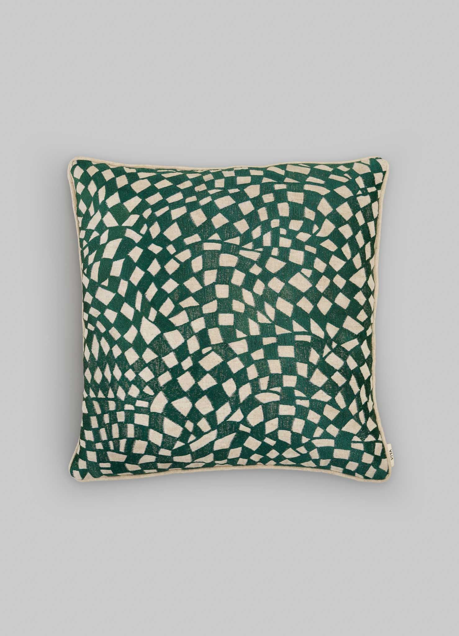 غطاء وسادة أخضر بتصميم باقة الربيع 24"x24"
