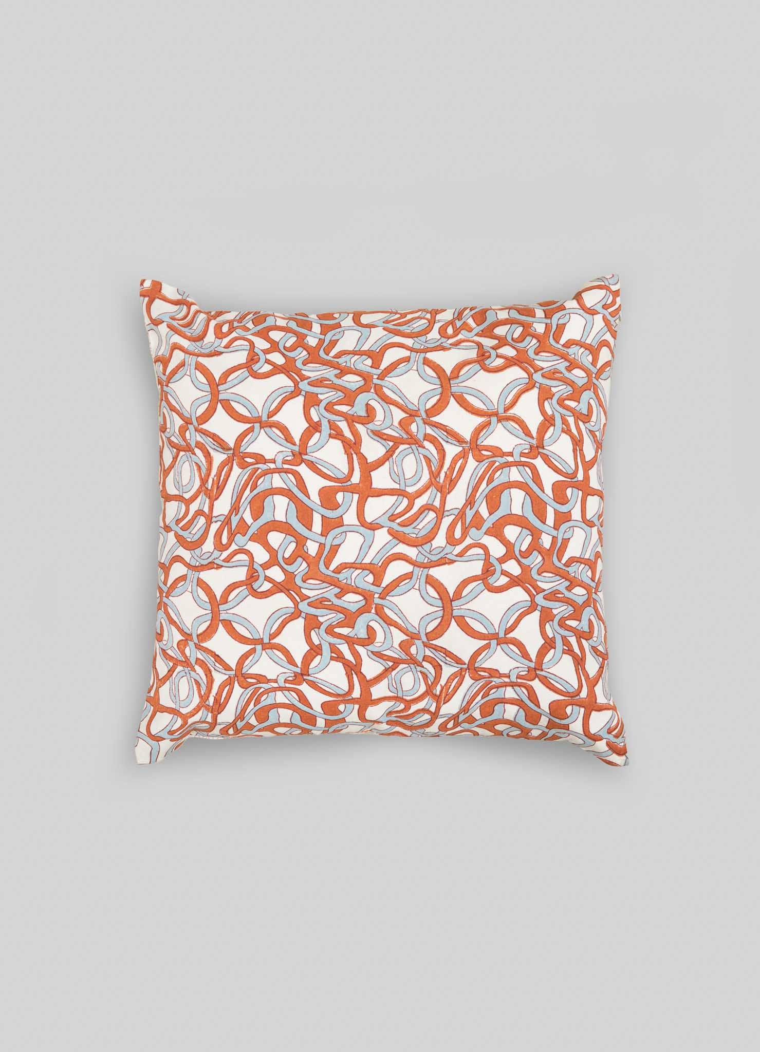 luxury pillow covers viya Paigah orange and blue cushion