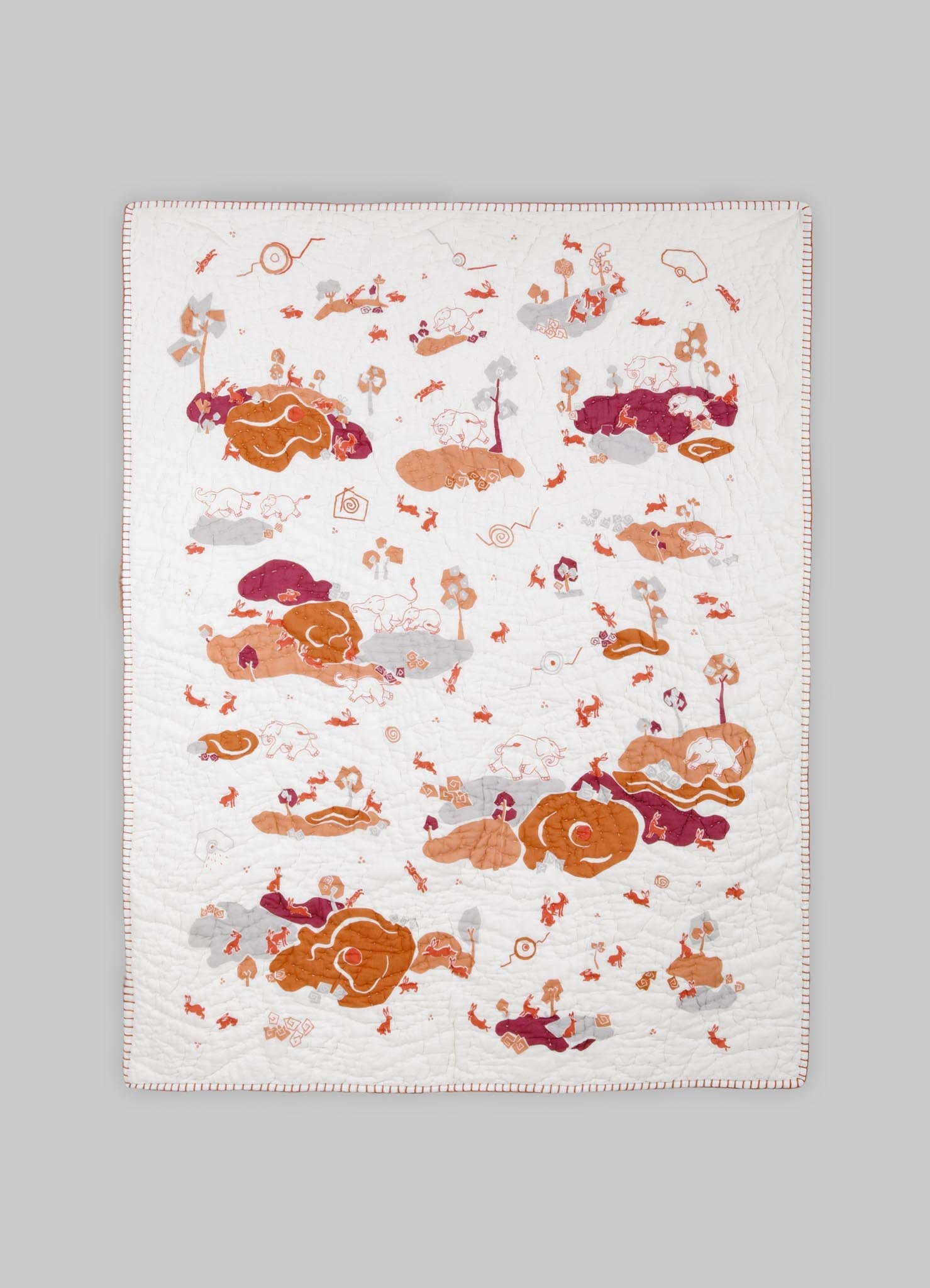 Elephant & Hare Coral Baby Quilt