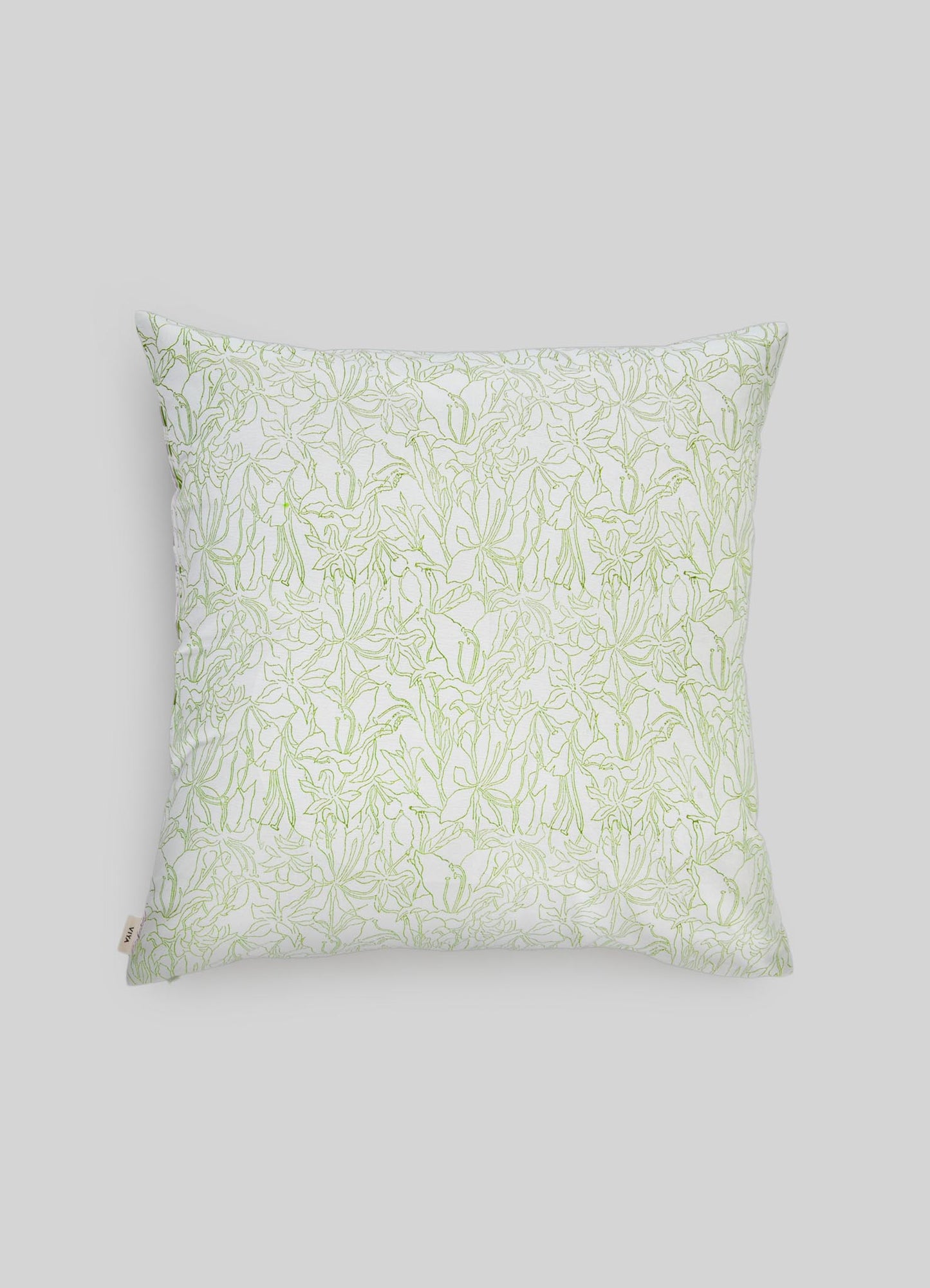 Decorative pillow with a subtle pattern on a light gray background luxury cushion covers viya green