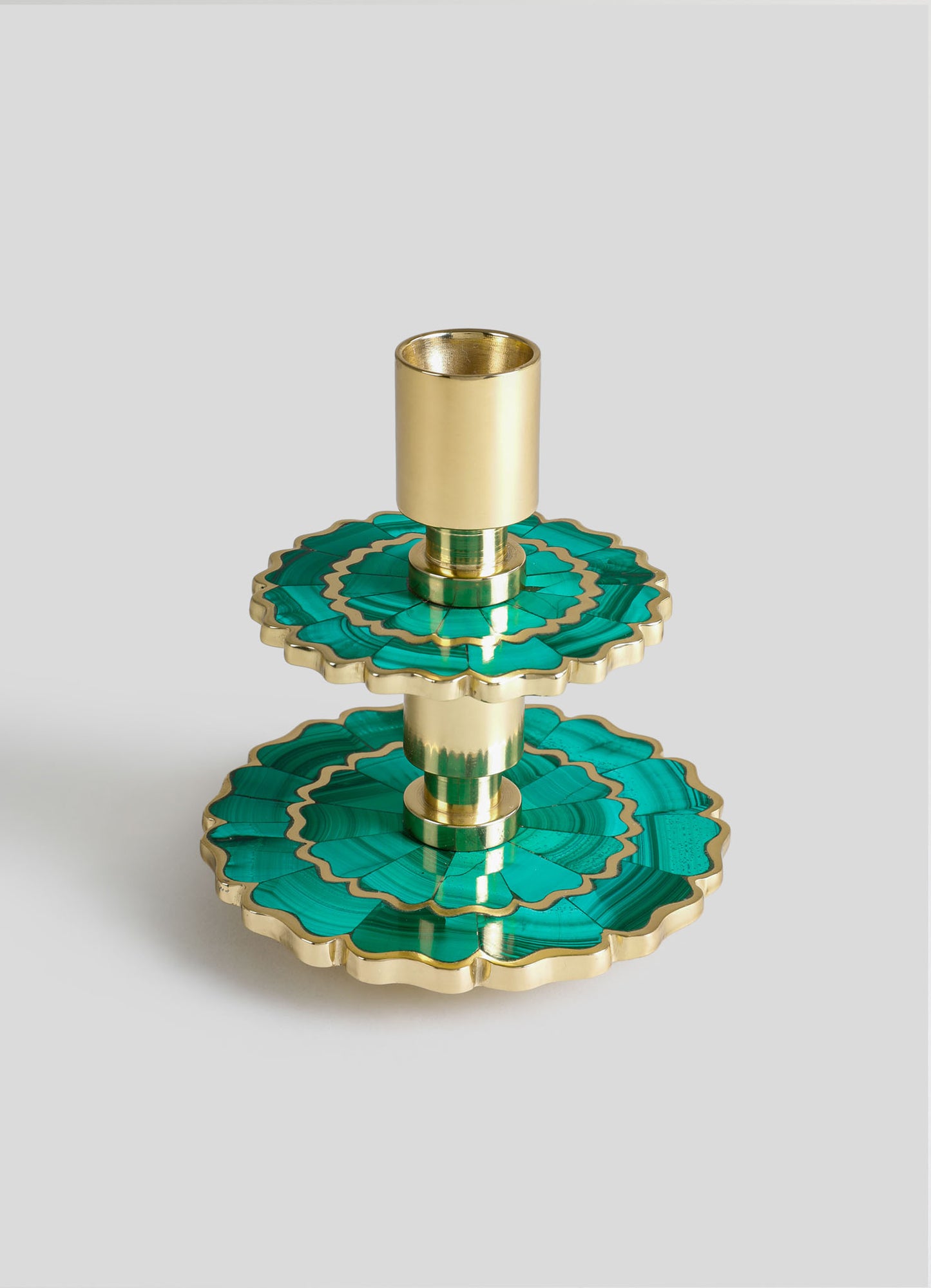 Soporte para vela grande verde caléndula mística