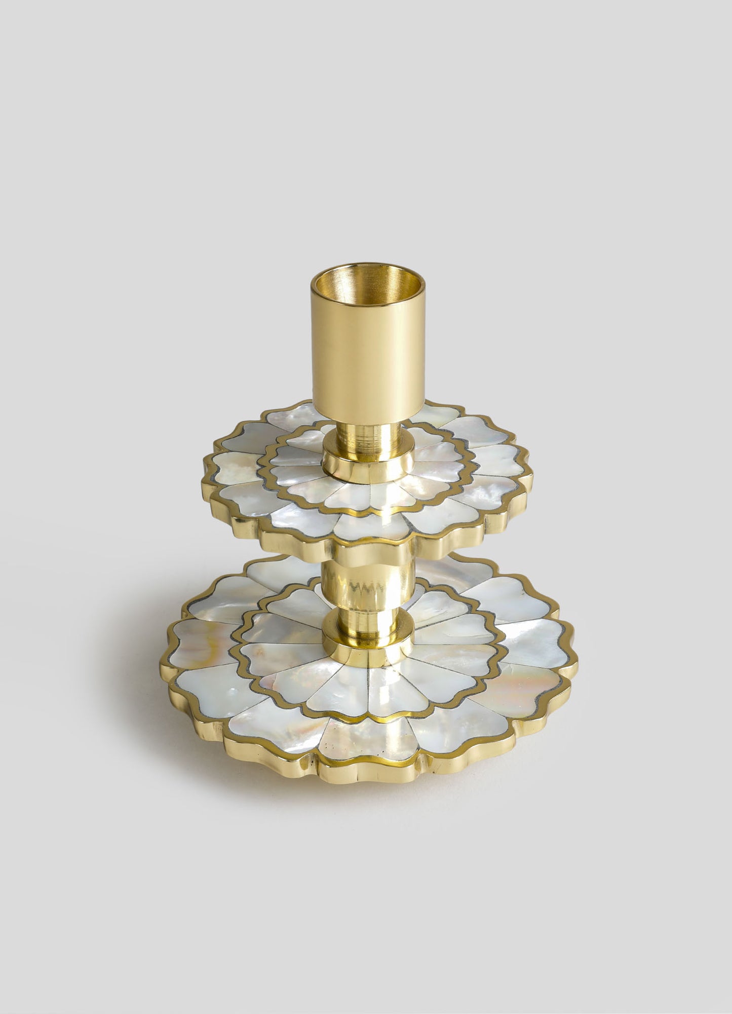 Mystical Marigold White Candle Stand Large