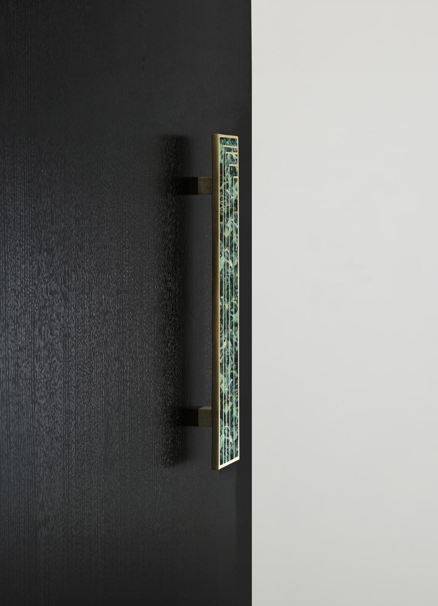 brass inlay stone handles