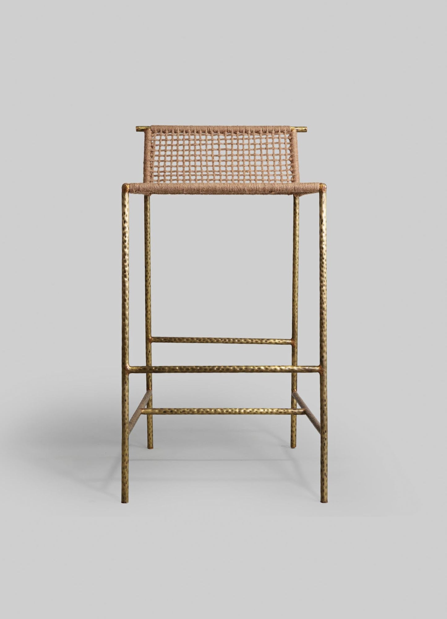 jute rope stool with brass leg