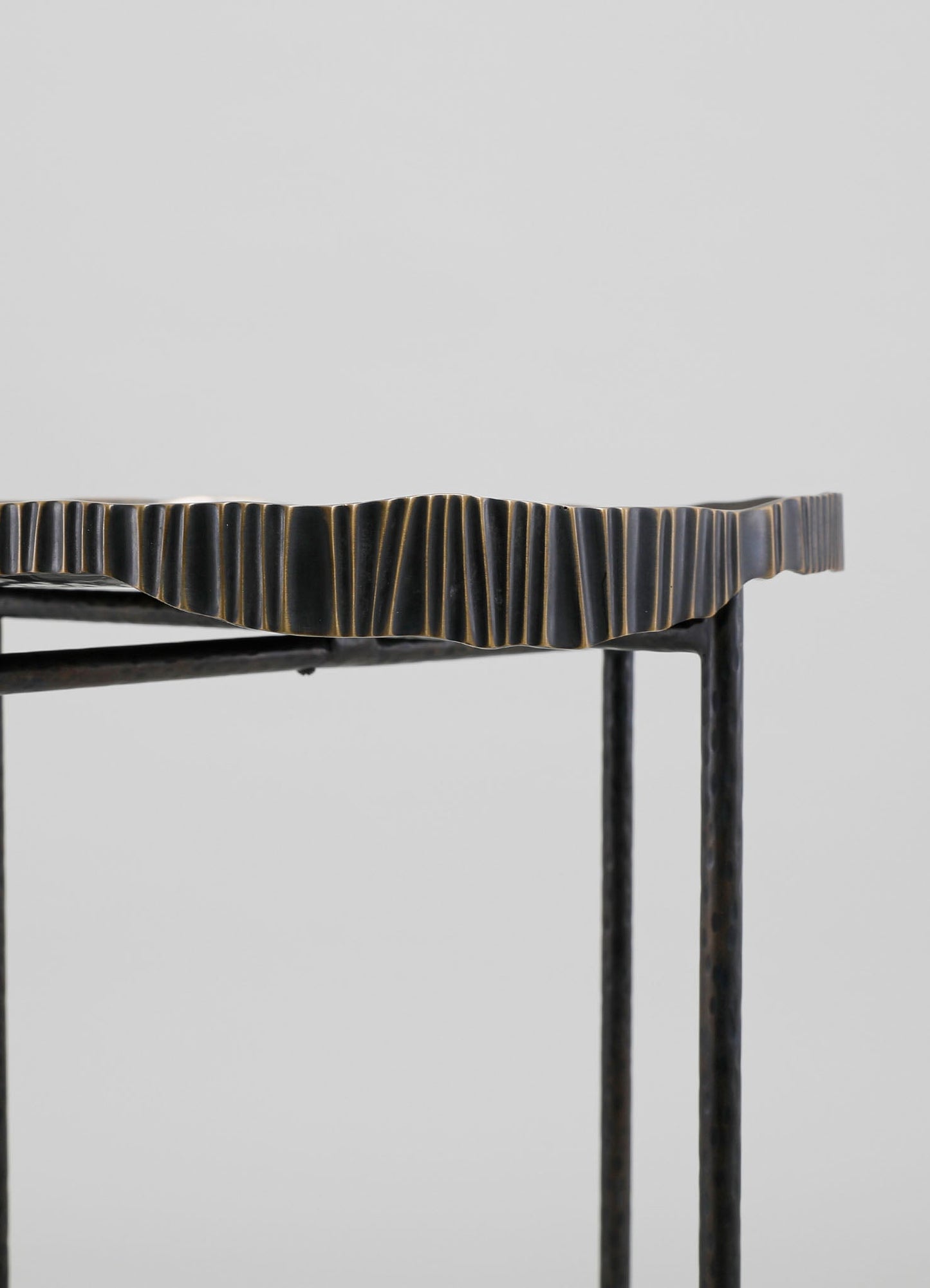 brass handmade tray table