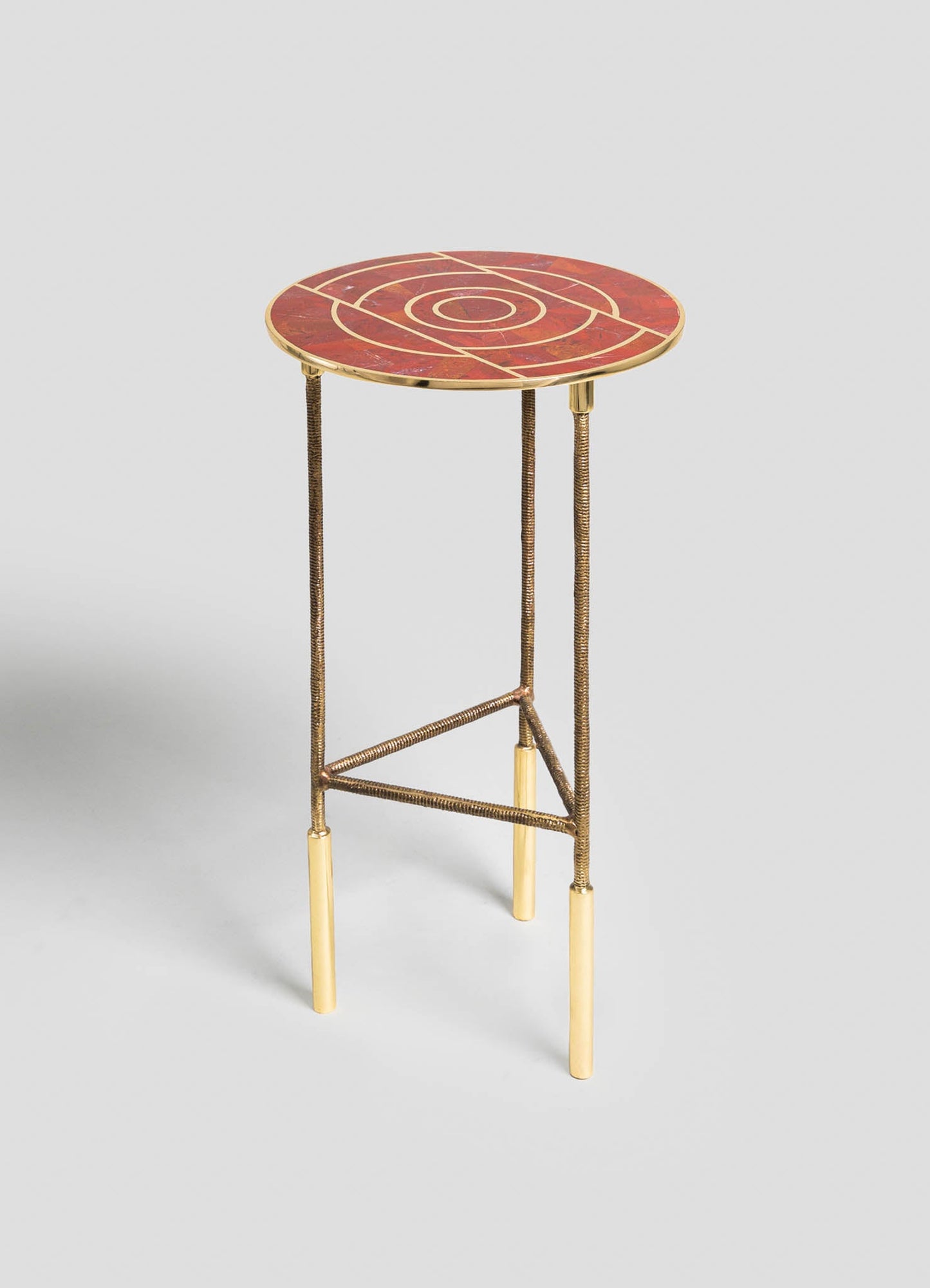 handmade brass side table