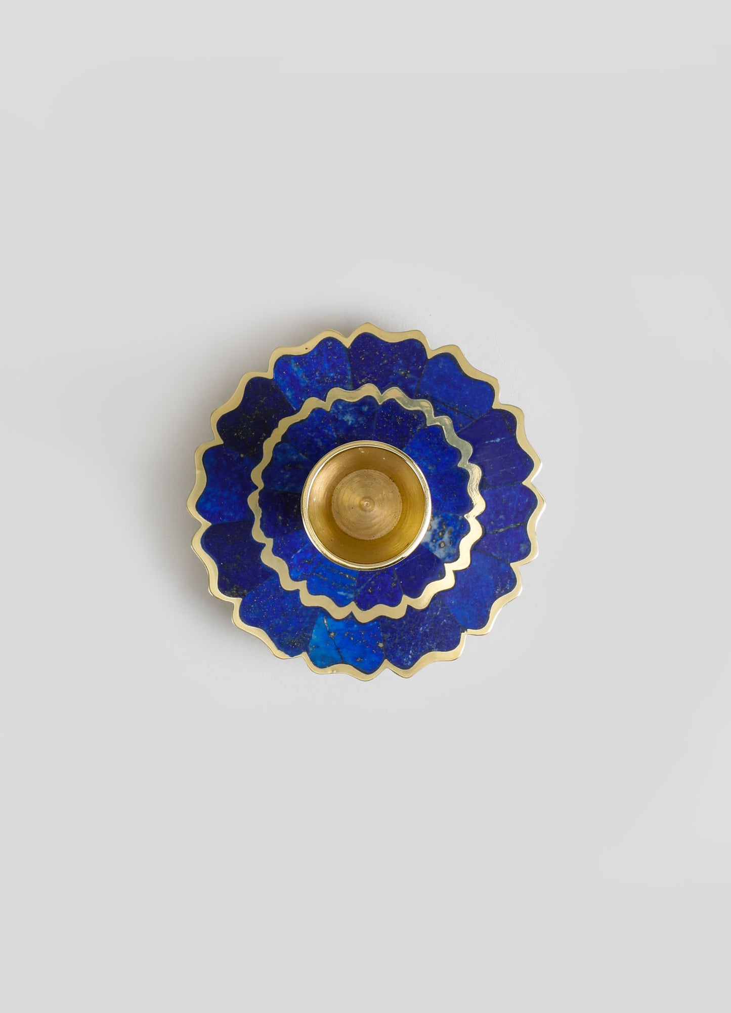 Mystical Marigold Blue Candle Stand Small