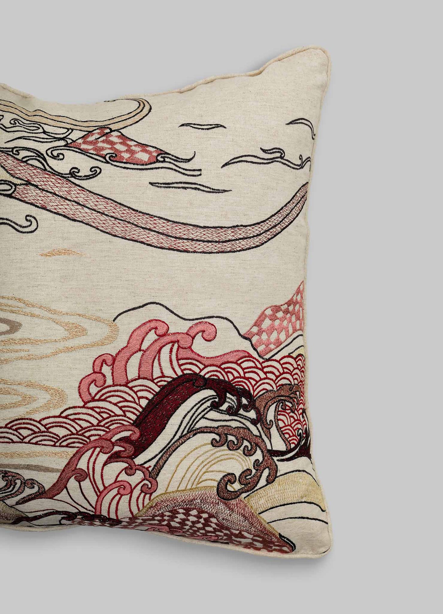 Embroidered cushion cover