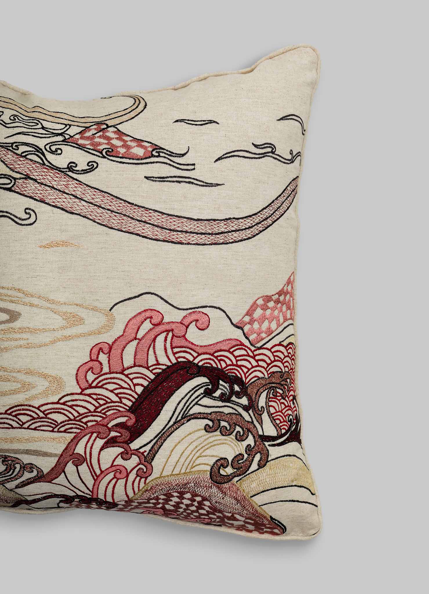 Embroidered cushion cover