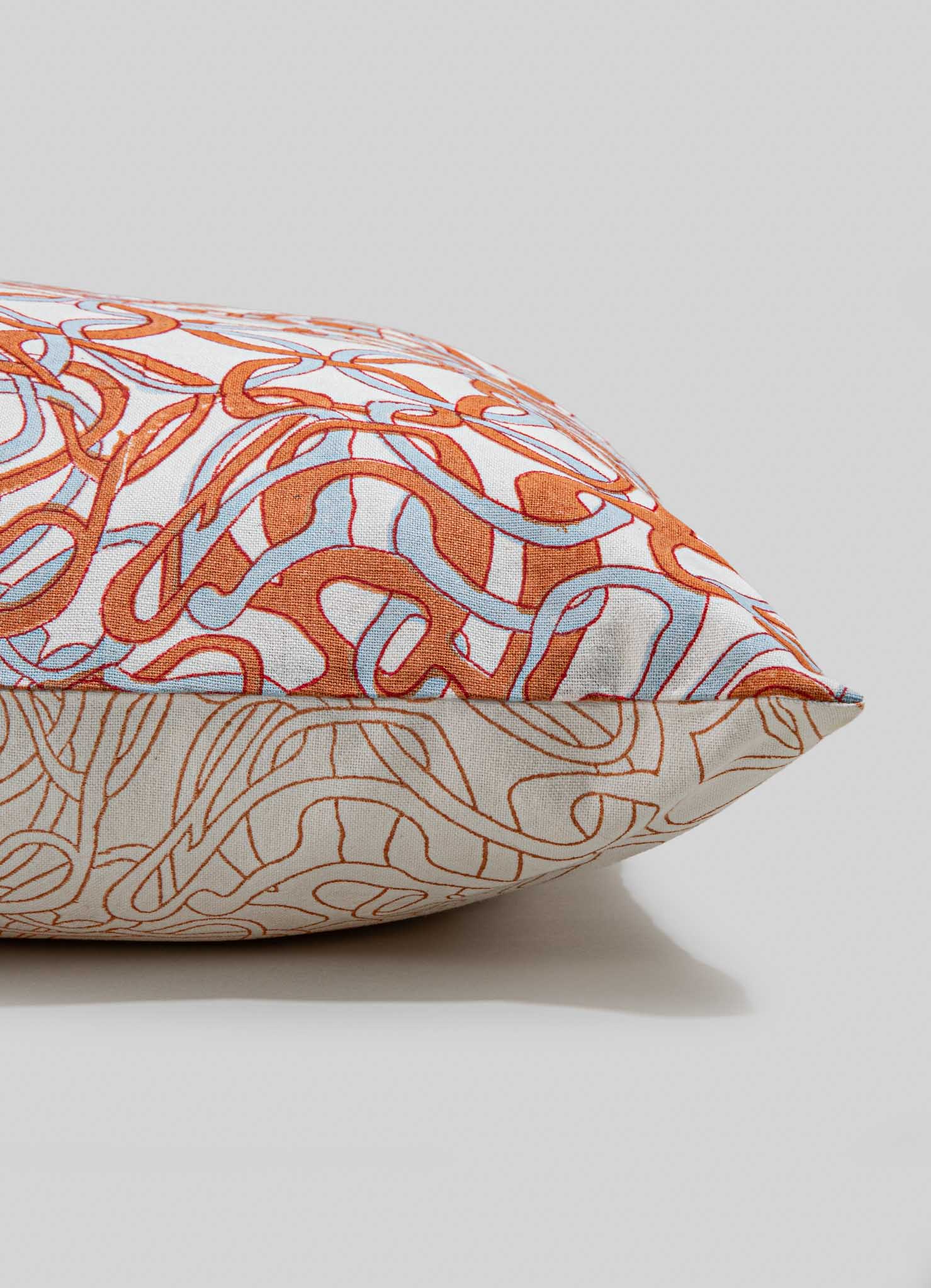 luxury pillow covers orange and blue pillow