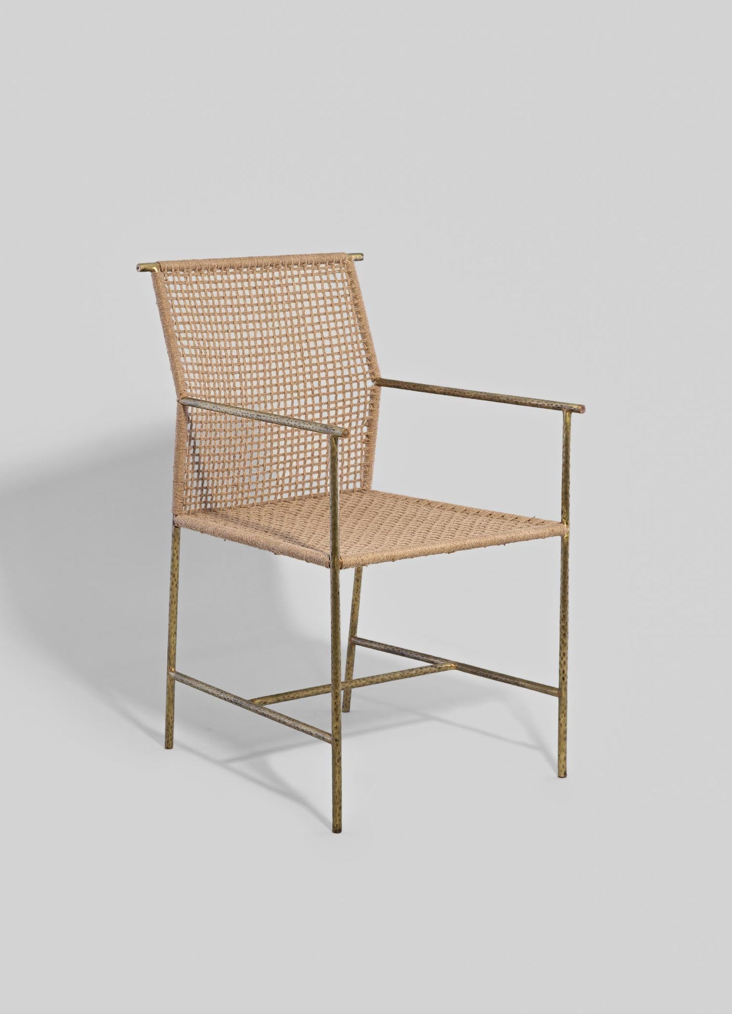 jute brass frame chair