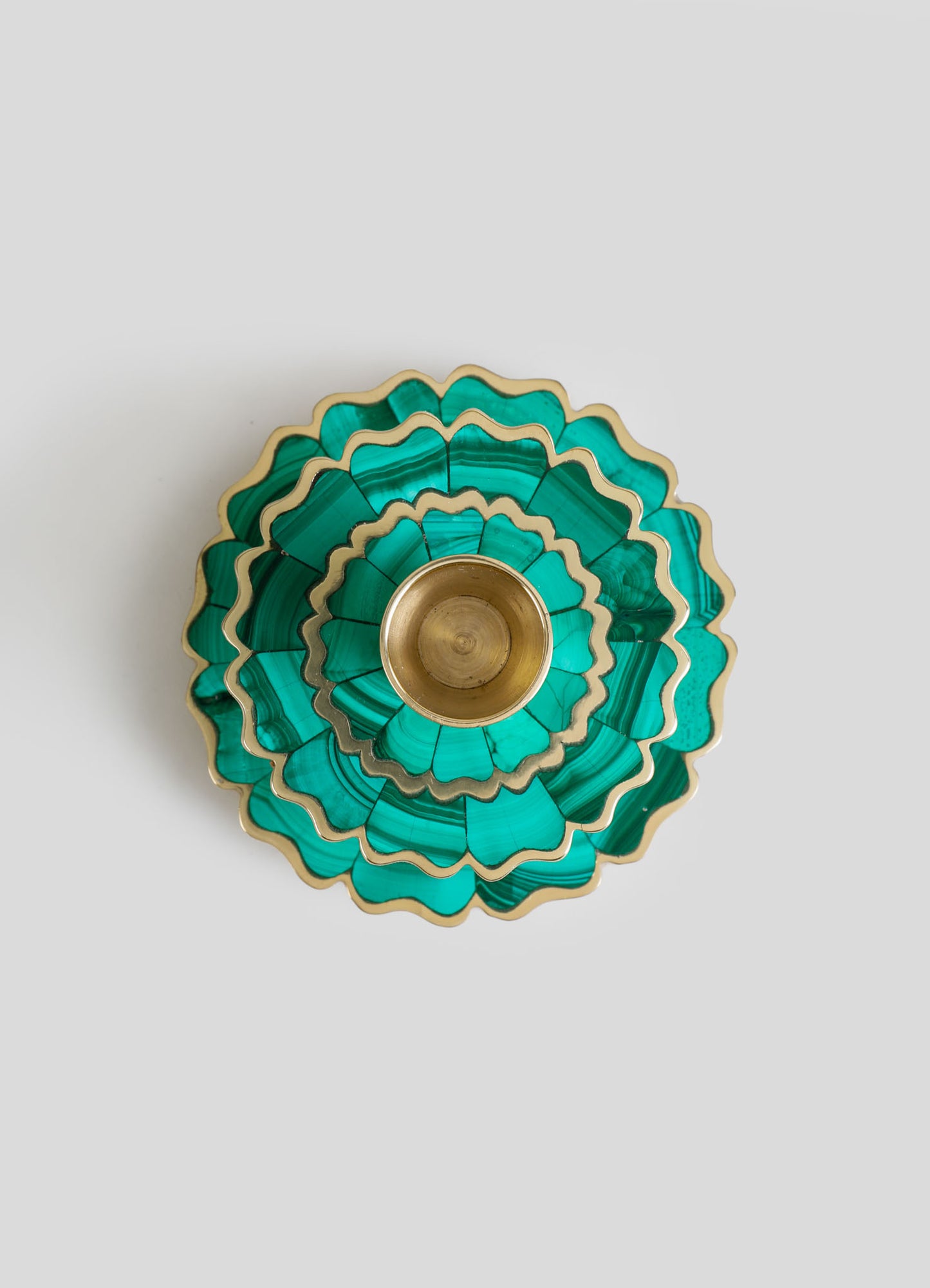 Soporte para vela grande verde caléndula mística