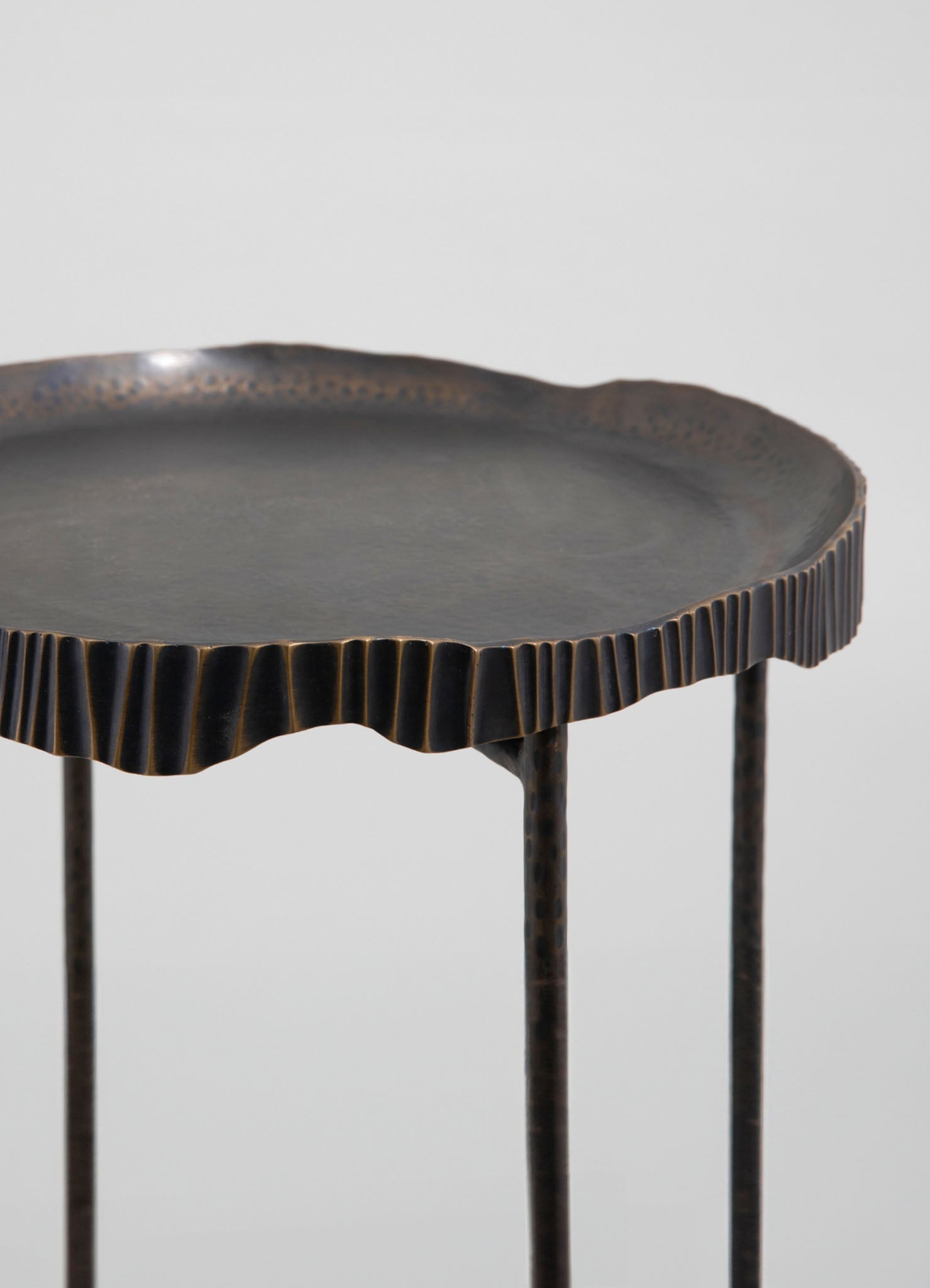 brass handmade tray table