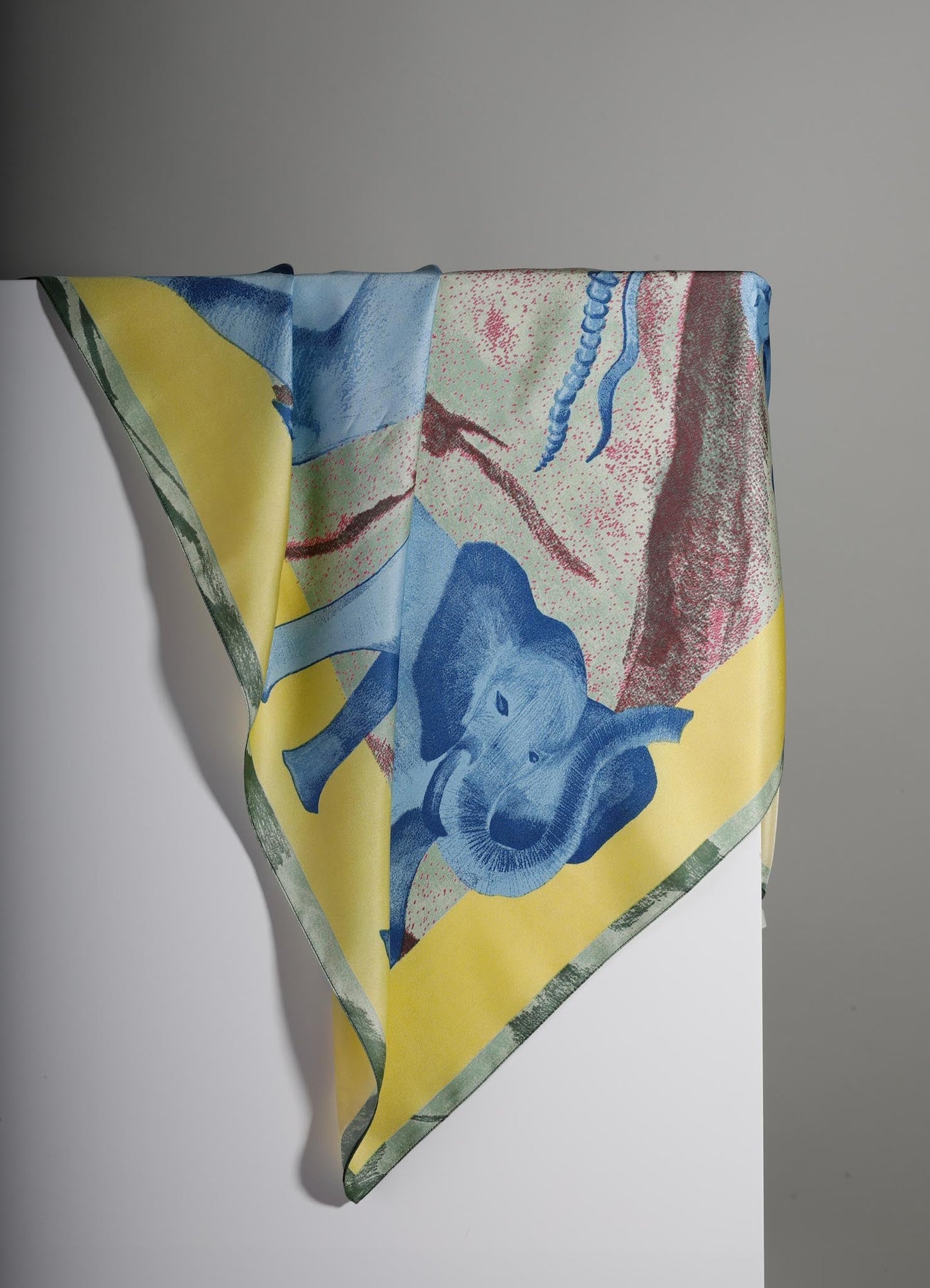 Menagerie Lime & Blue Silk Scarf