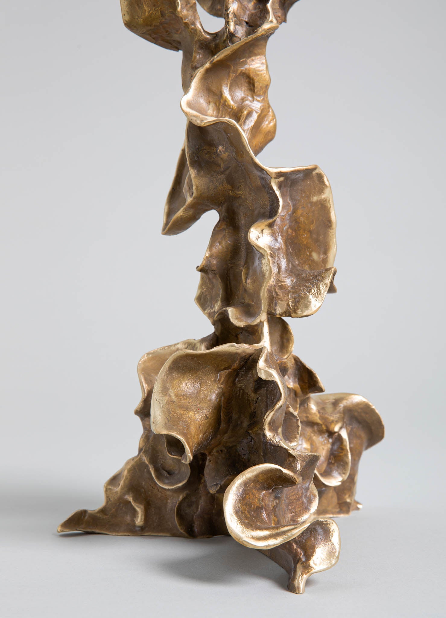 brass and stone candle stand