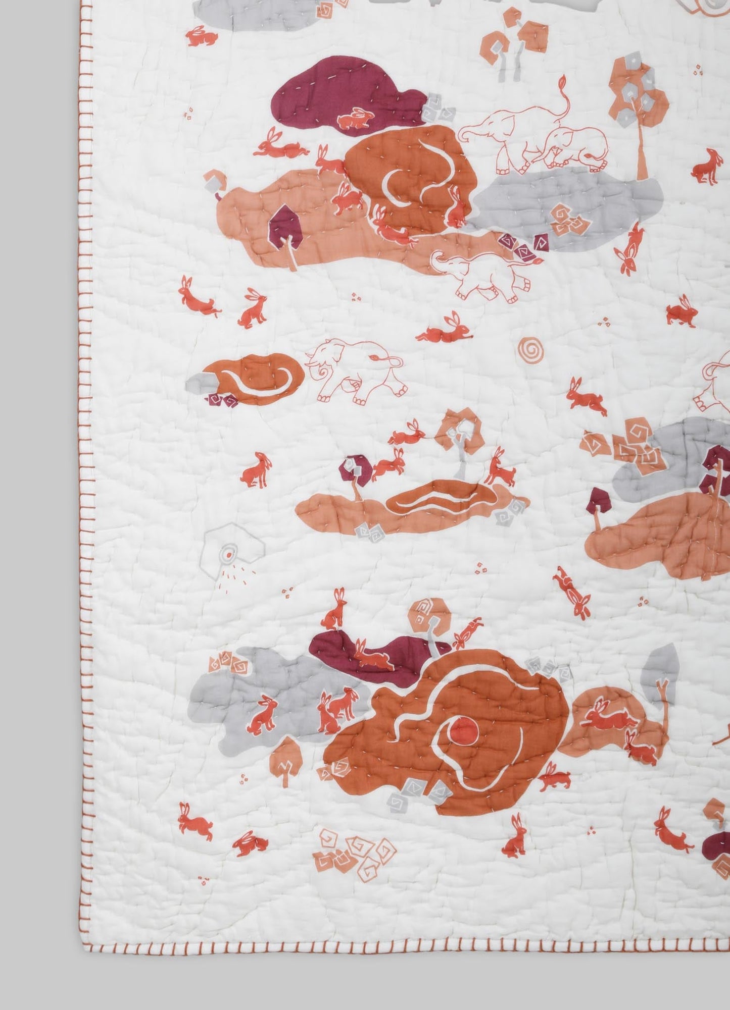 Elephant & Hare Coral Baby Quilt