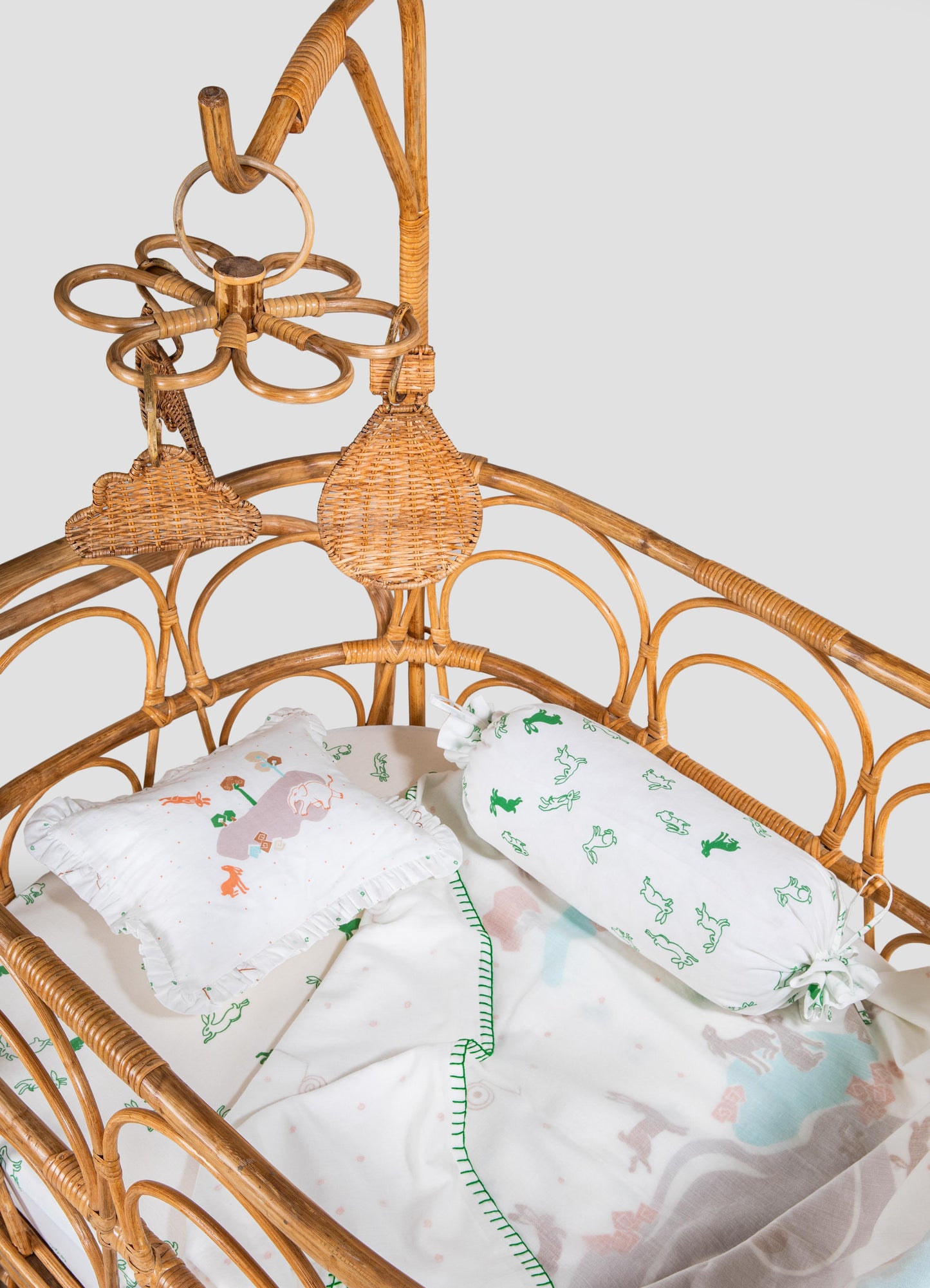 Elephant & Hare Green Baby Bedding Set