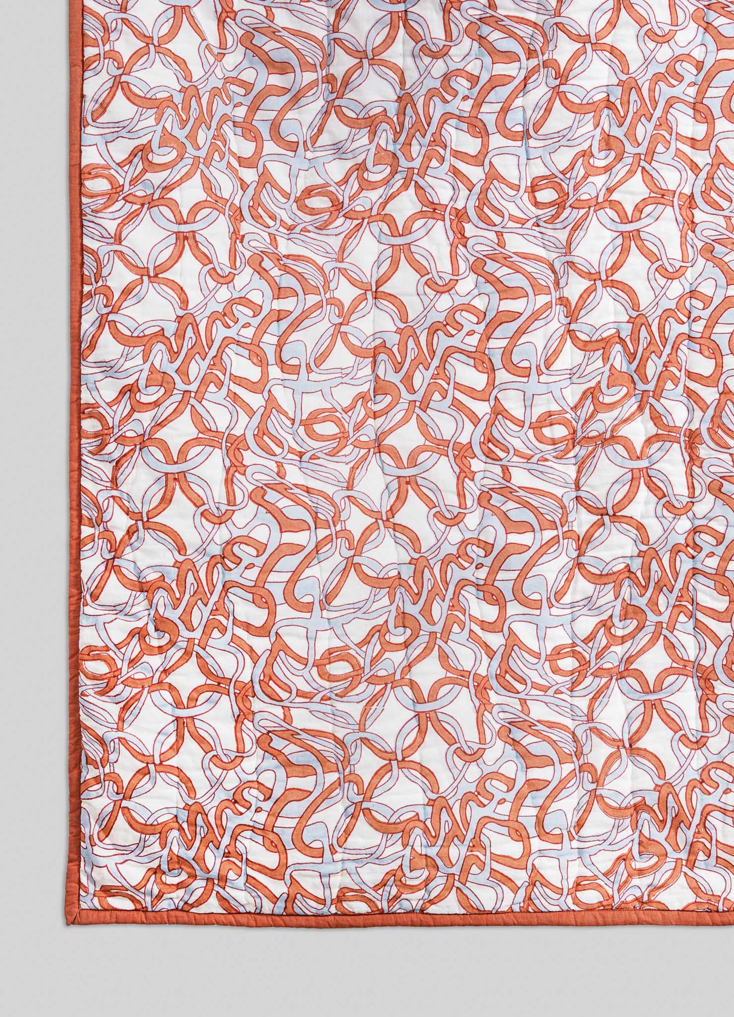 luxury quilt viya orange and blue