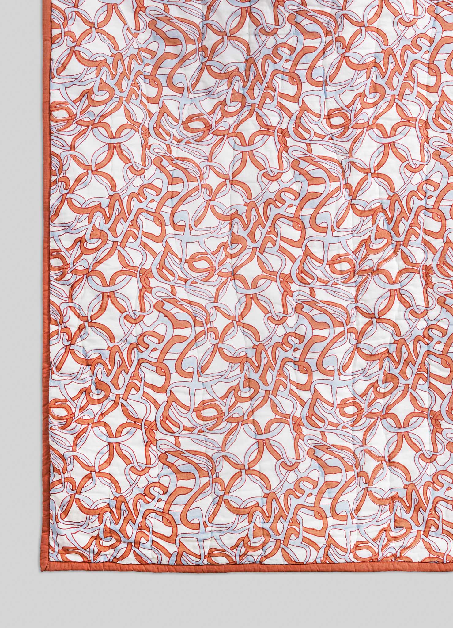 luxury quilt viya orange and blue