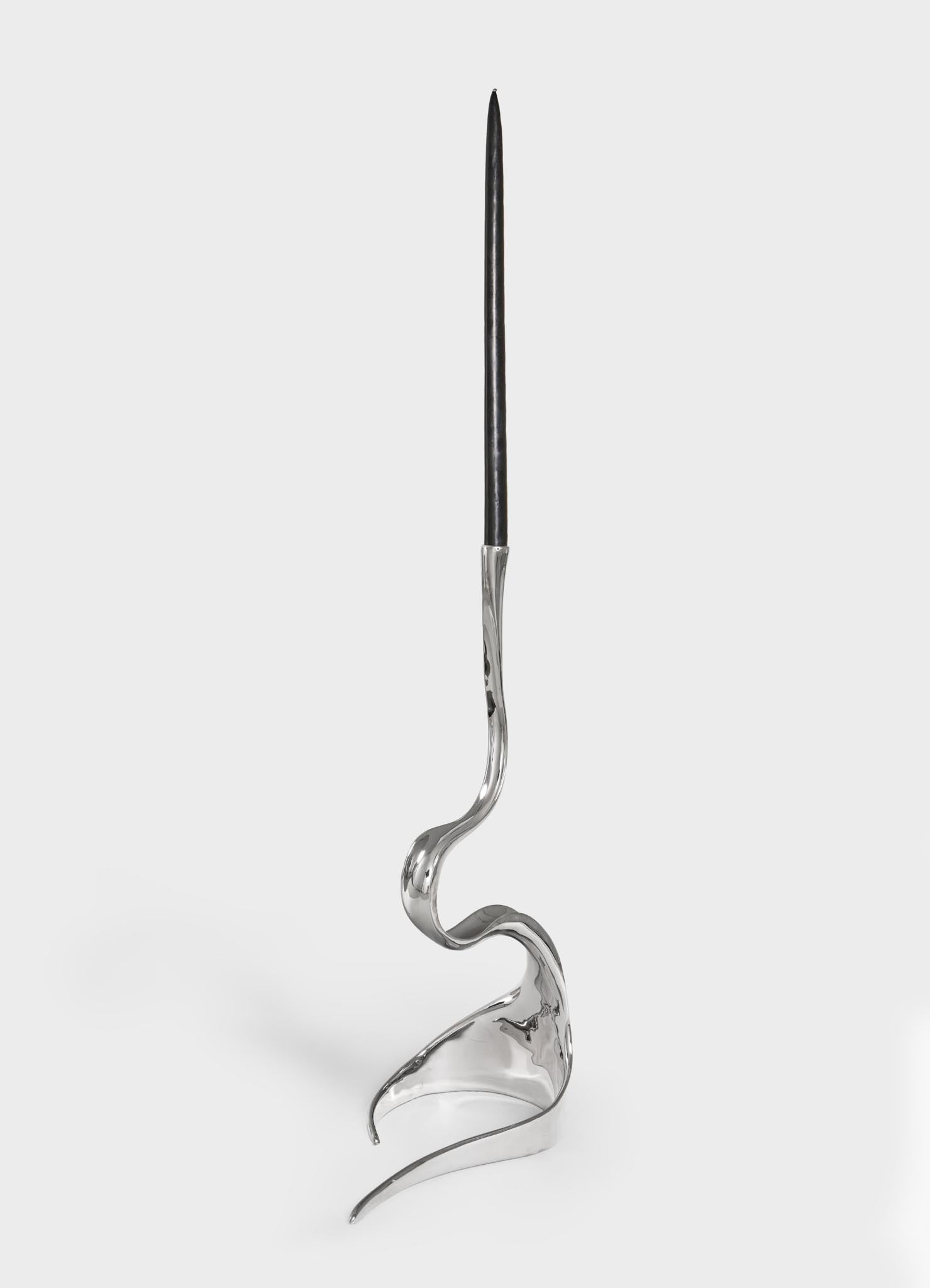 luxury small candle stand viya brass silver