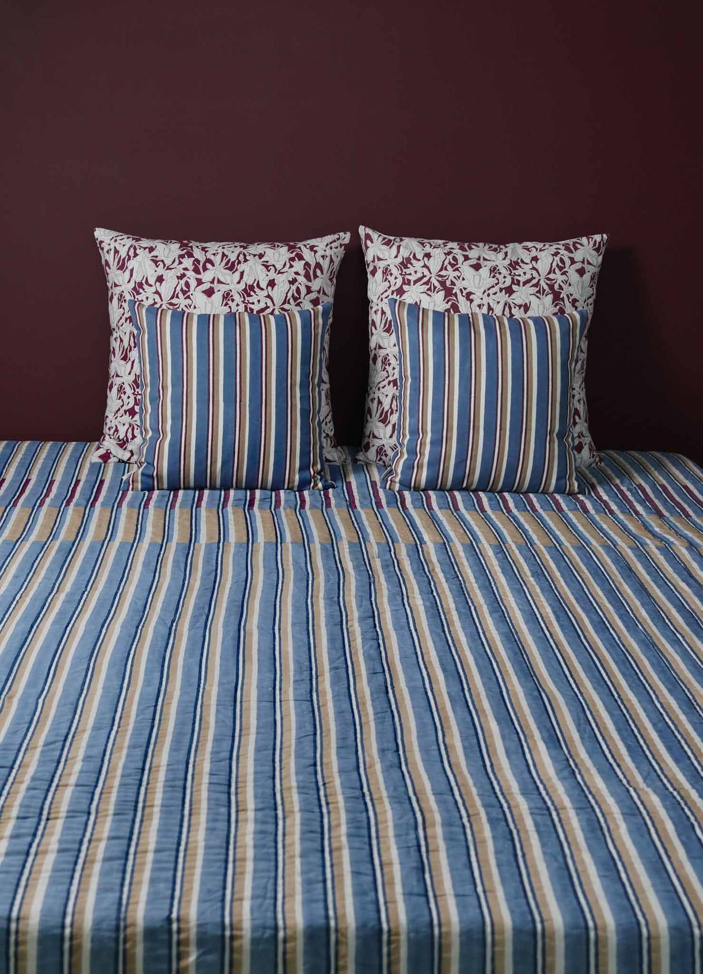 luxury quilt viya spring bouquet maroon