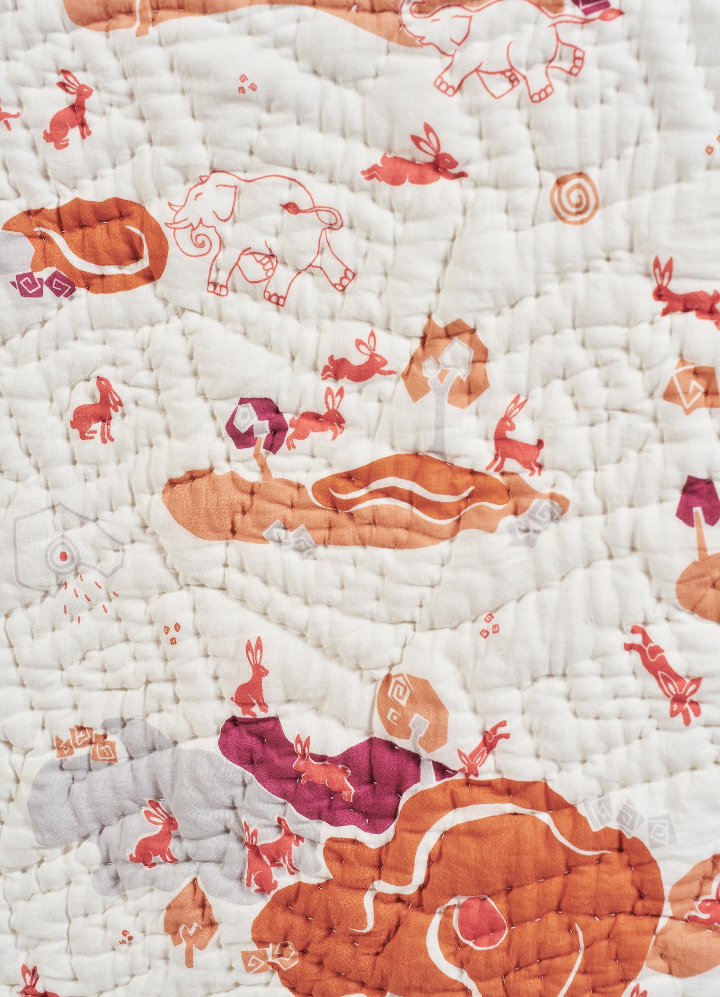 Juego de ropa de cama para bebé Coral Elefante y Liebre