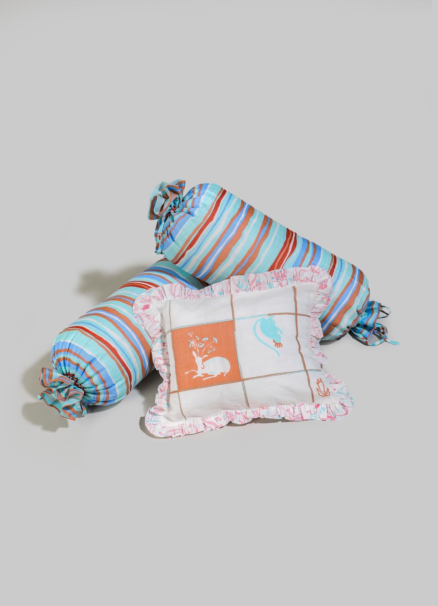 Juego de ropa de cama para bebé Safari Safari Aqua y Rosa