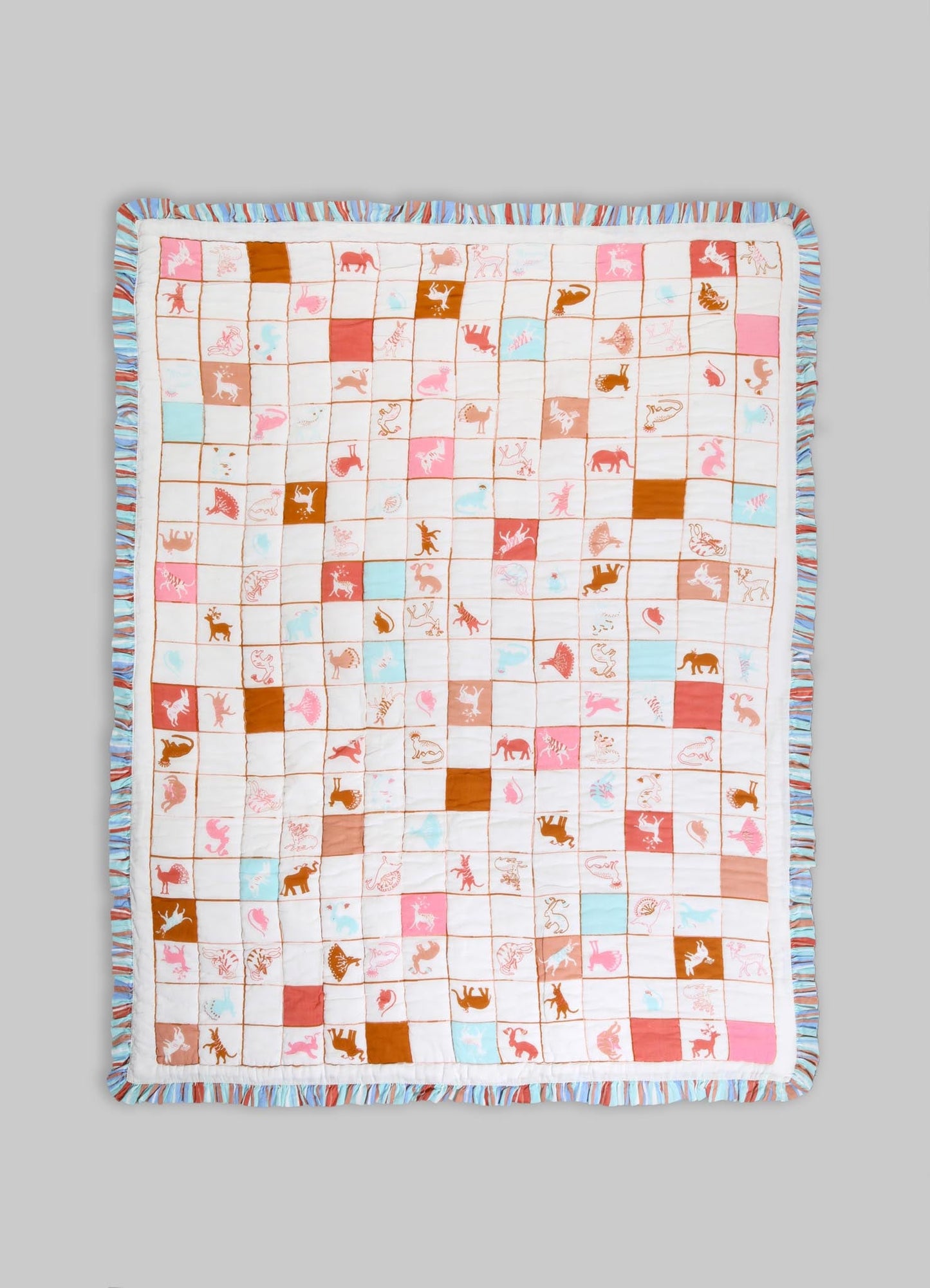 Juego de ropa de cama para bebé Safari Safari Aqua y Rosa