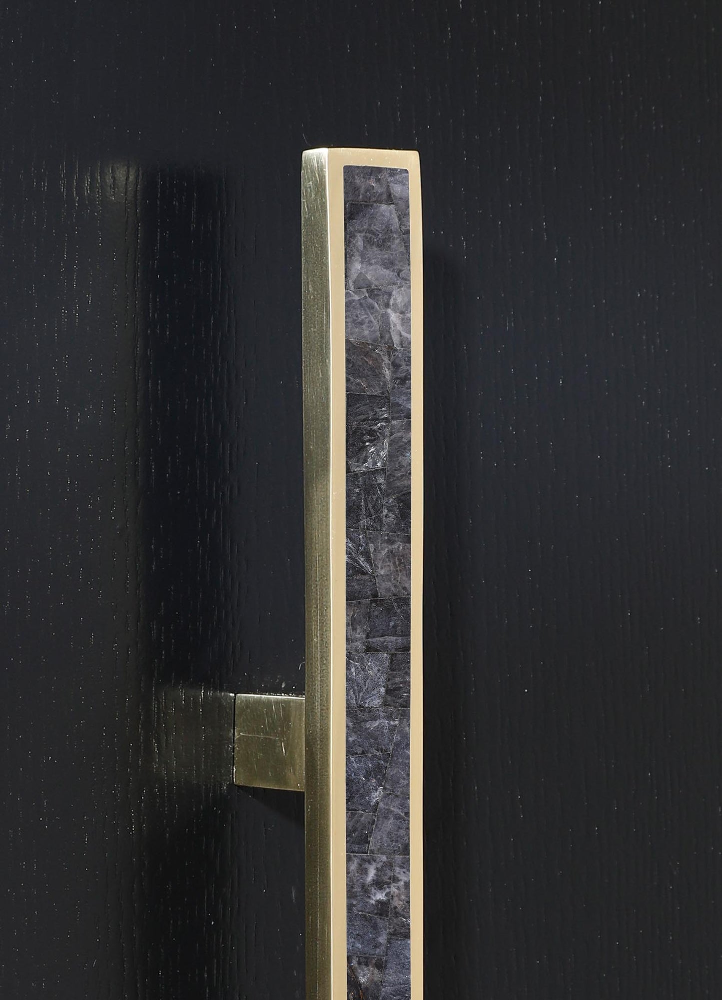 stone handle with brass inlay