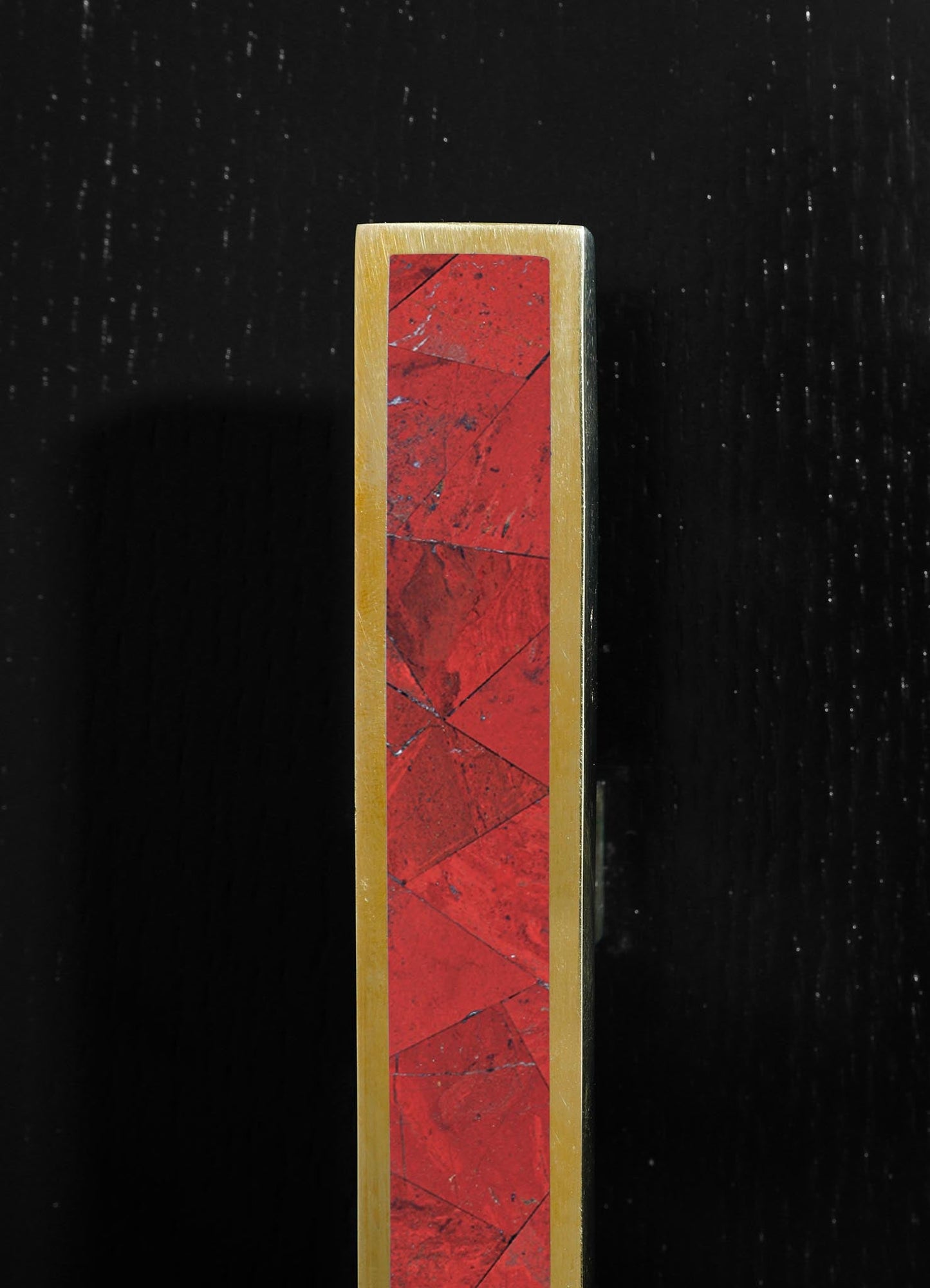 stone handle with brass inlay