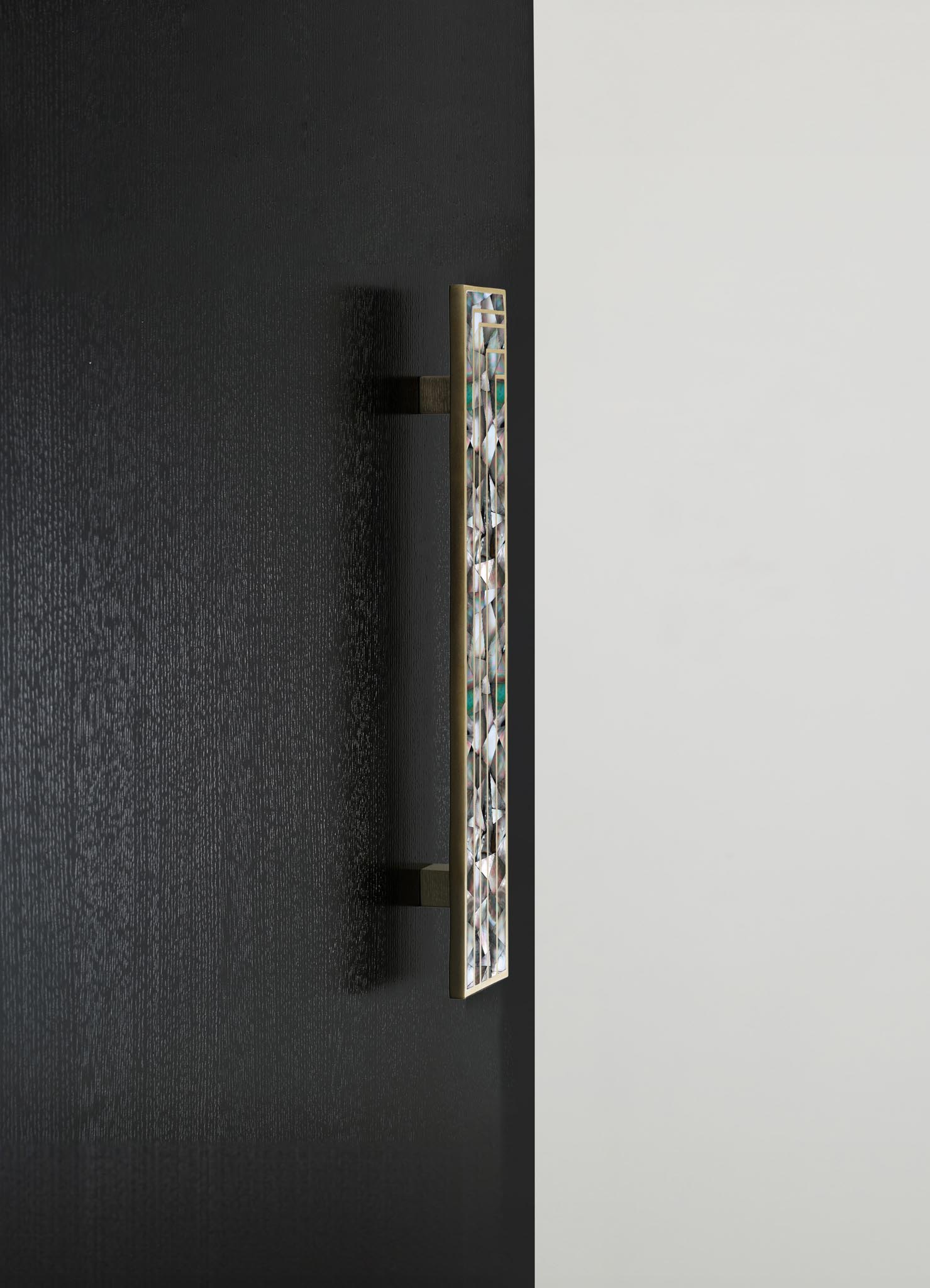 brass inlay stone handles