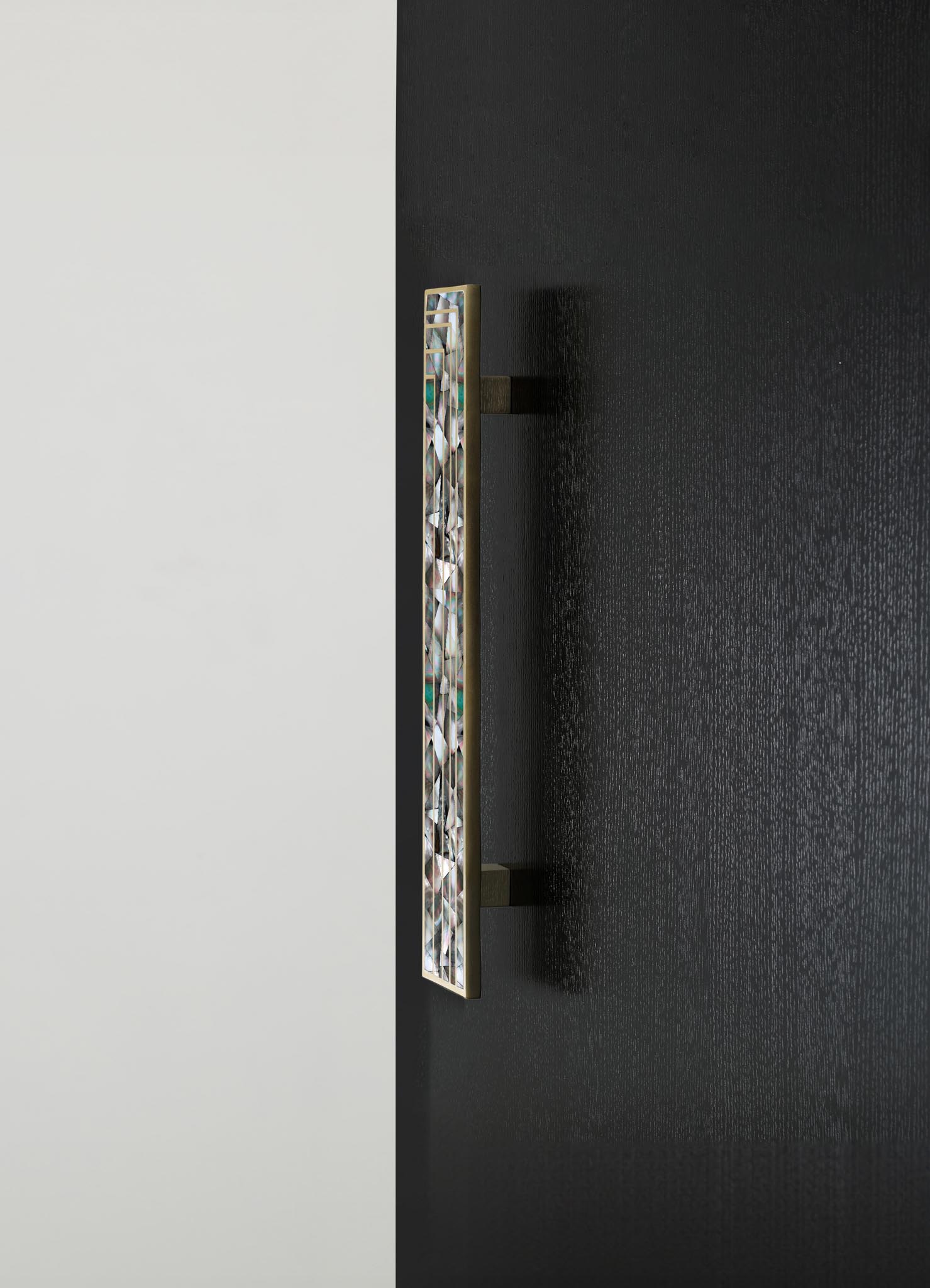 brass inlay stone handles