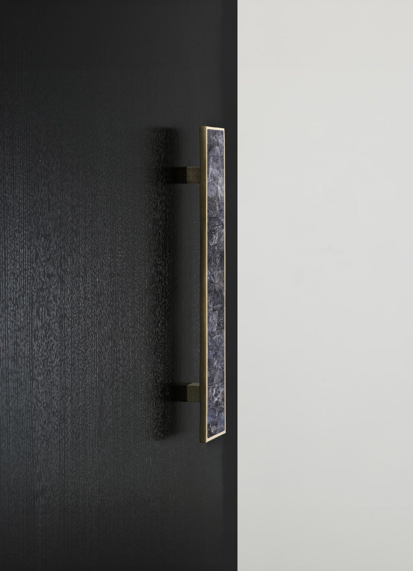 stone handle with brass inlay
