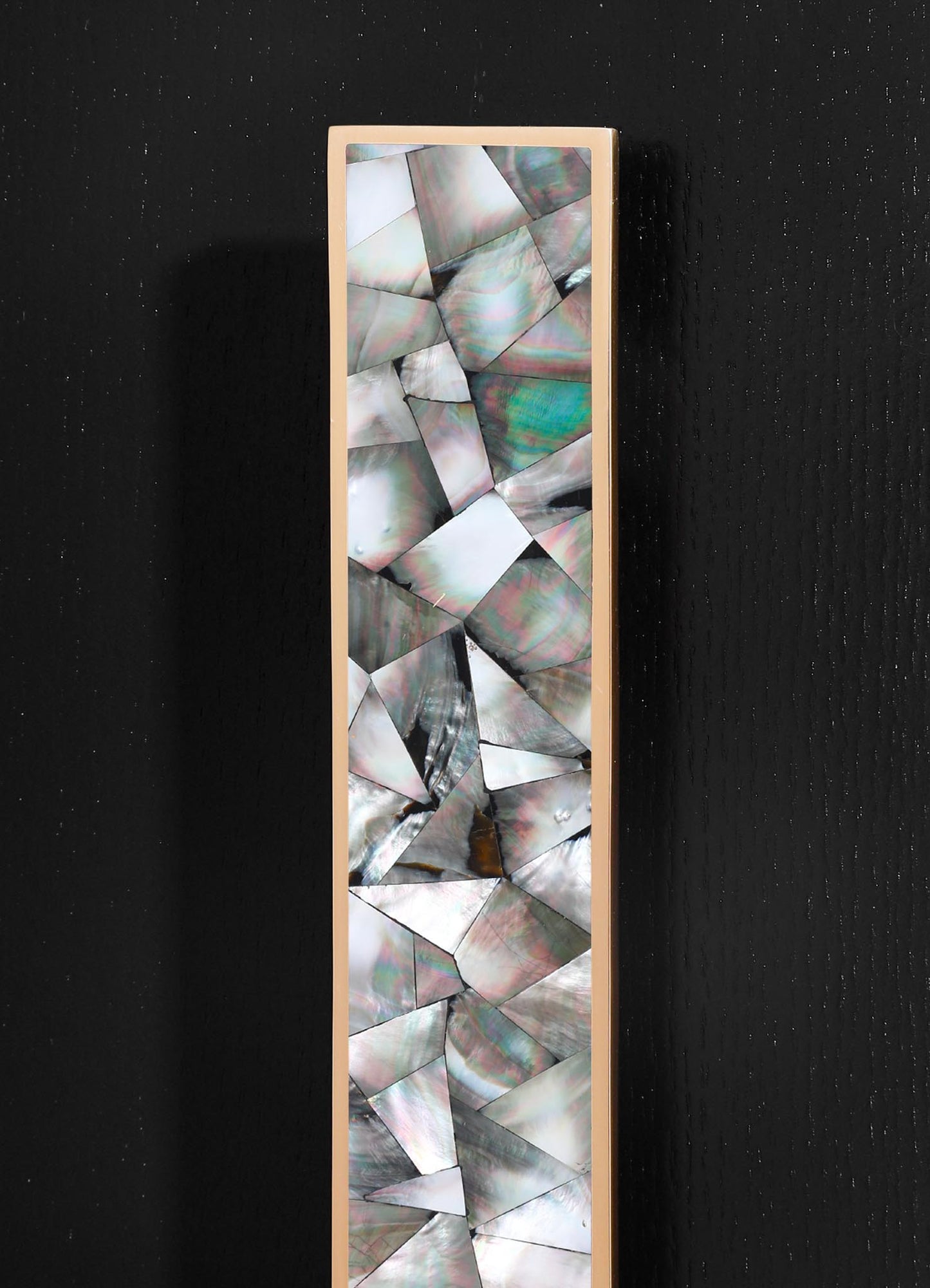 stone handle with brass inlay