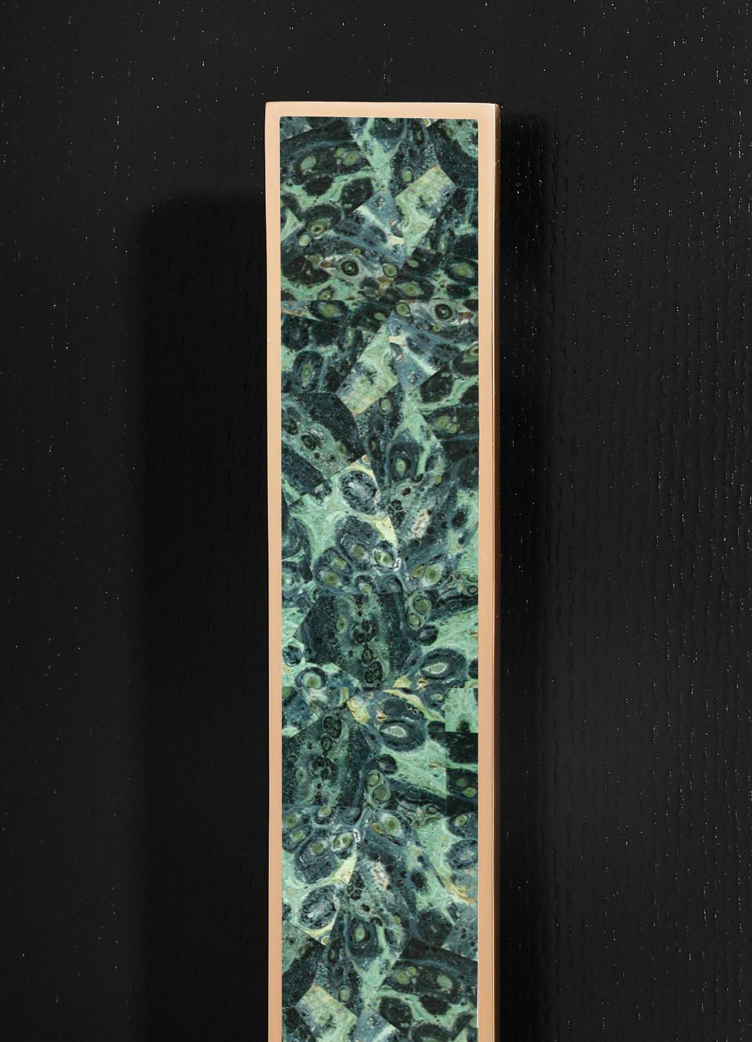 stone handle with brass inlay