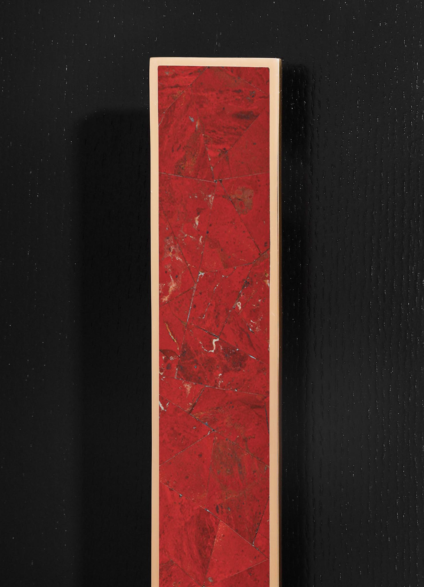 stone handle with brass inlay