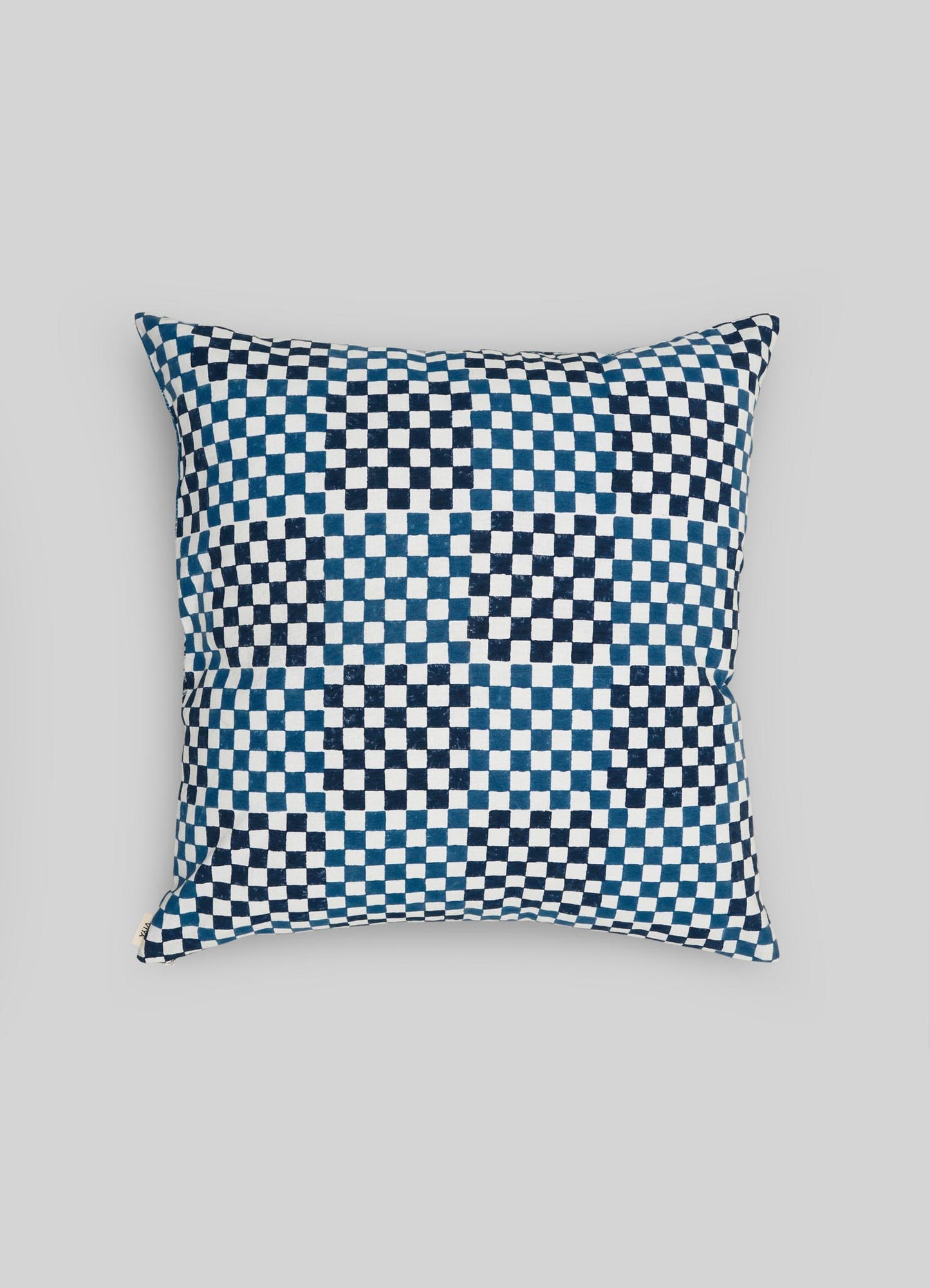 Checkered pillow cover with blue and white pattern viya luxury cushion cushions cushion cover
