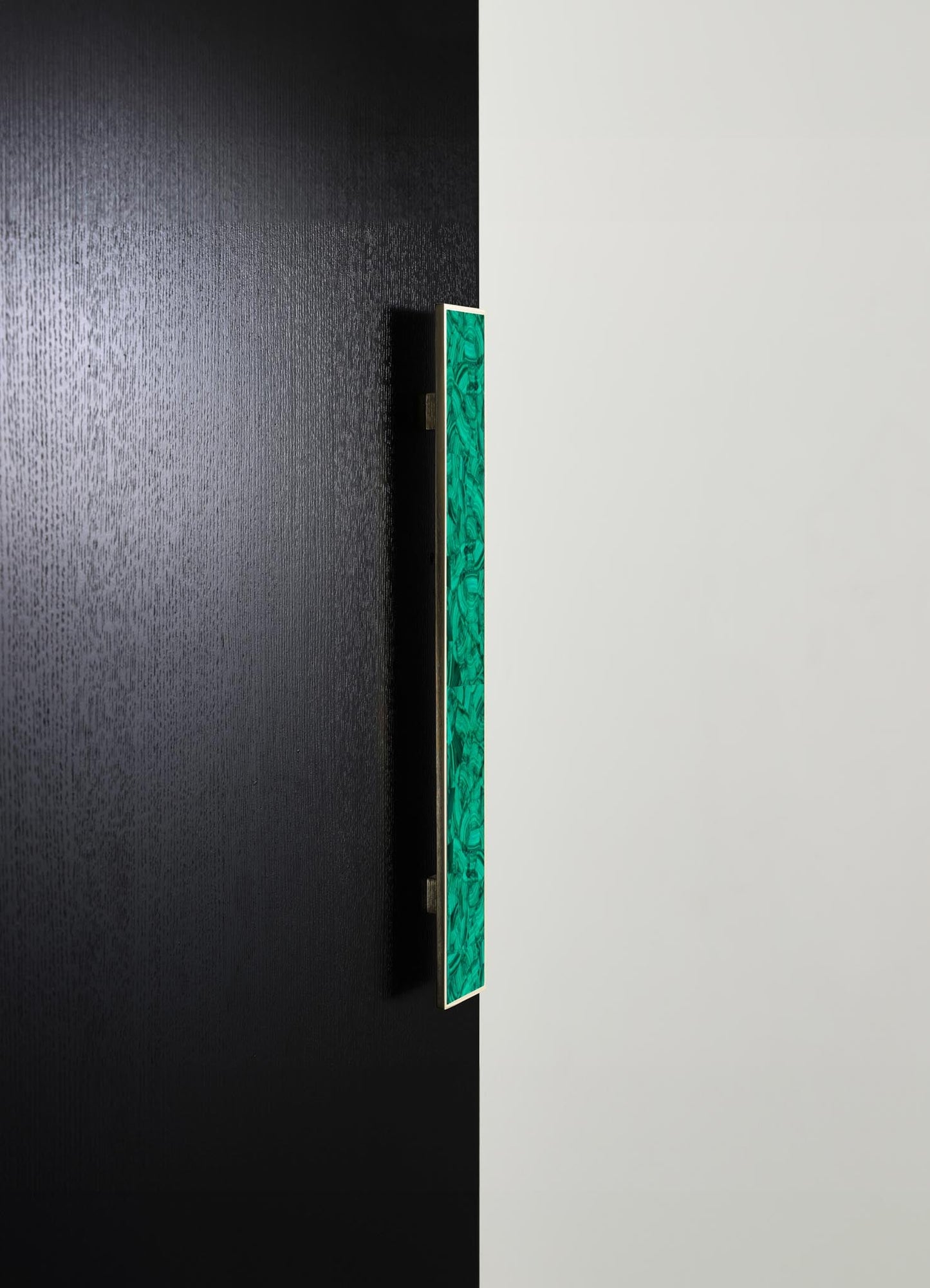 stone inlay brass door handle