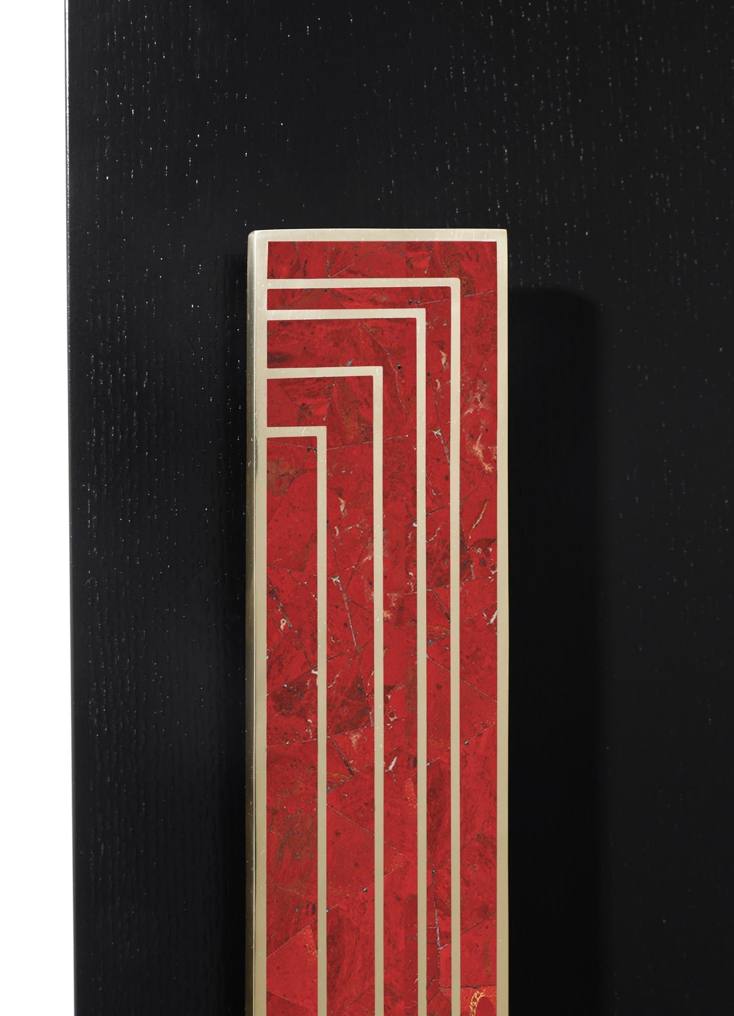 stone inlay brass door handles