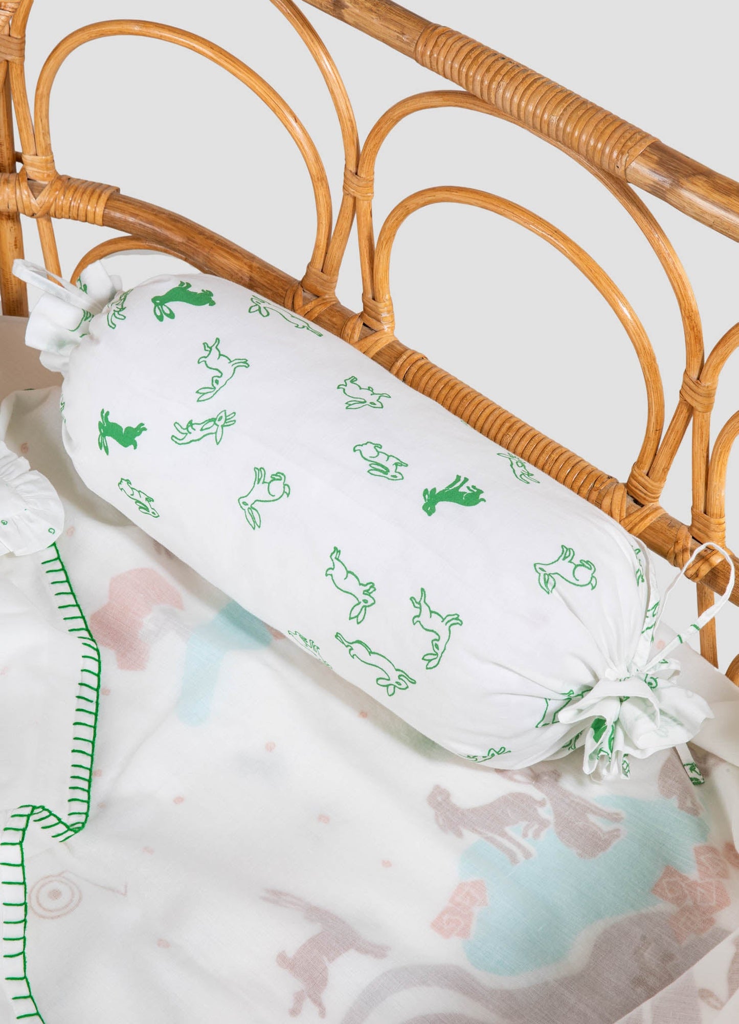 Elephant & Hare Green Baby Bolsters - Set of 2
