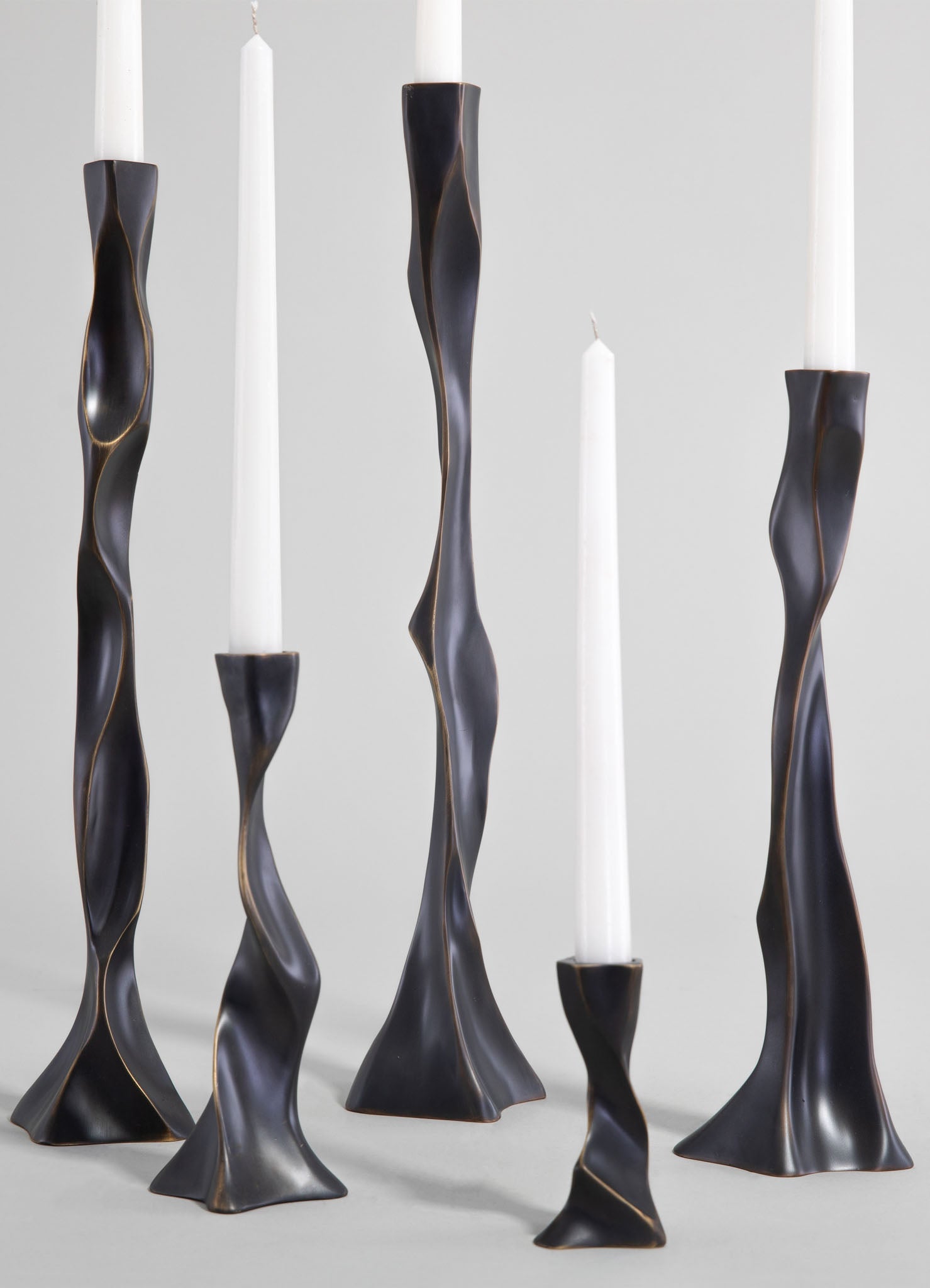 brass and stone candle stand