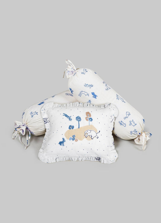 Elephant & Hare Blue Pillow & Bolsters