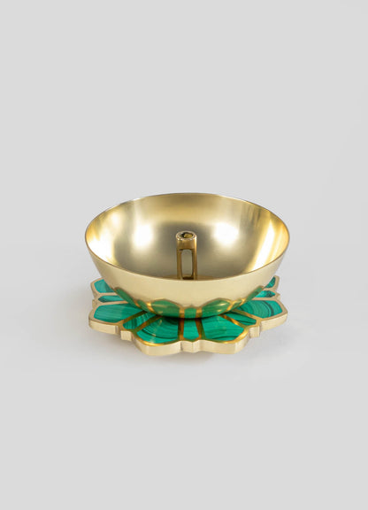 akhand diya brass green luxury